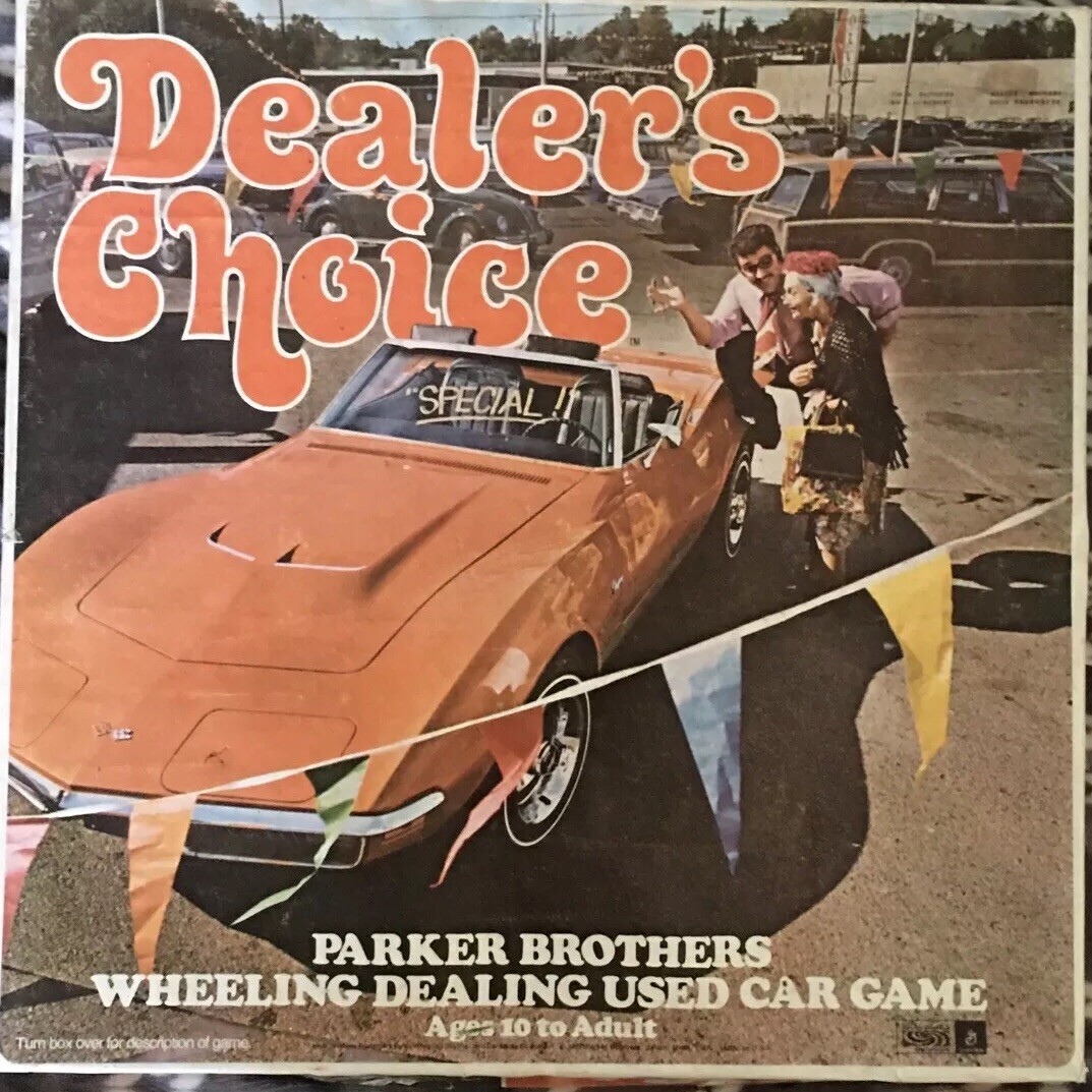 1972 Vintage Dealer’s Choice Game Parker Brothers Used Car Game No Instructions