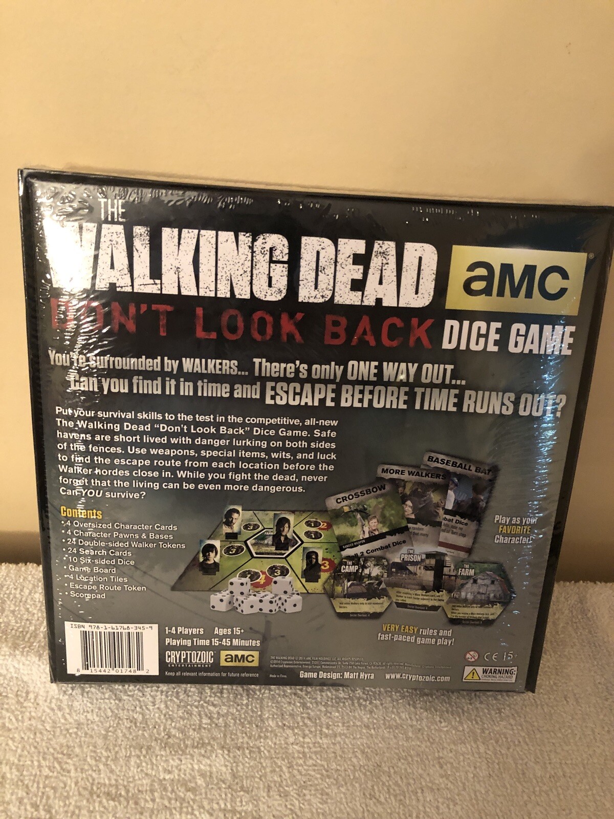 The Walking Dead Don’t Look Back Dice Board Game Cryptozoic 1-4 Players Amc