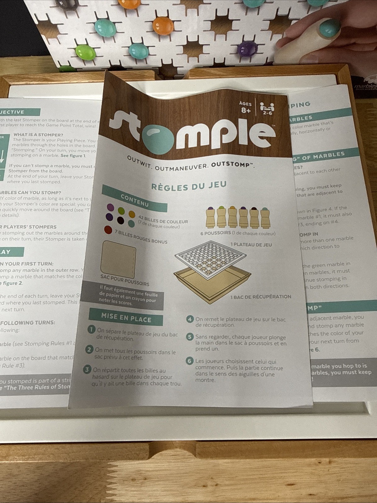 Stomple Board Game- Marbles Brain Workshop – 100% Complete French & Eng Rules