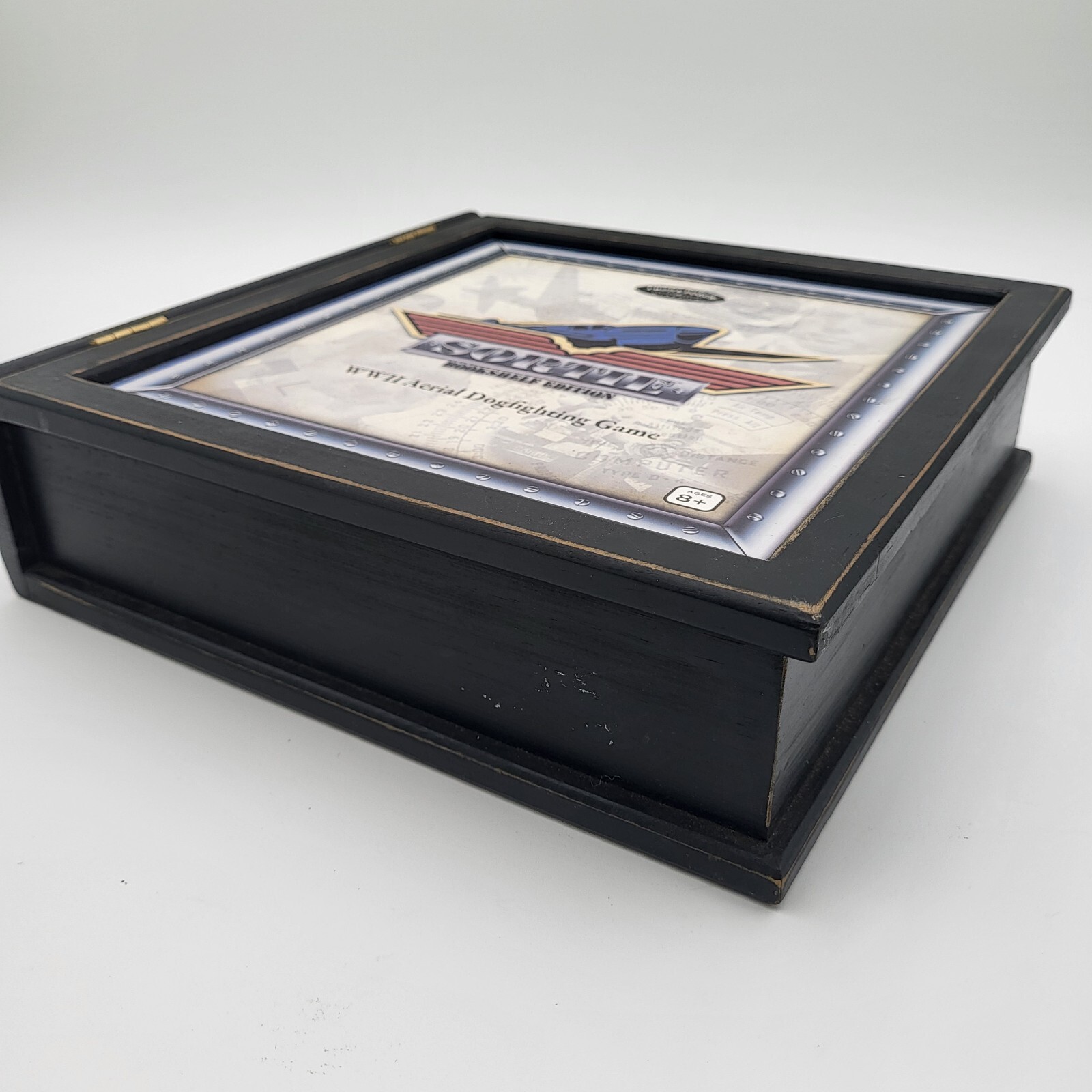Sortie Bookshelf Edition WWII Aerial Dogfighting Game Front Porch Wooden Case