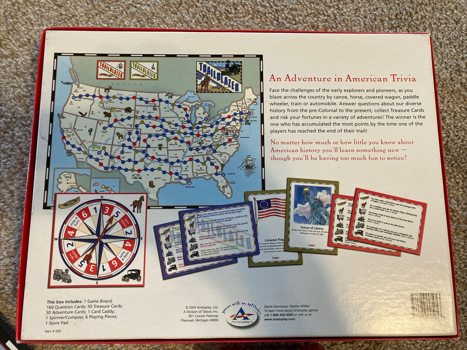 Trailblazer Board Game By Aristoplay American Trivia Strategy Game See Pics
