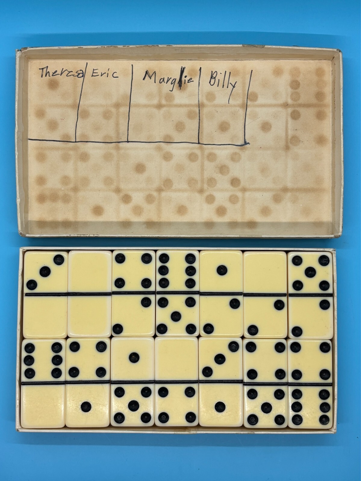 Vintage Puremco Standard Marblelike #616 IVORY Dominoes