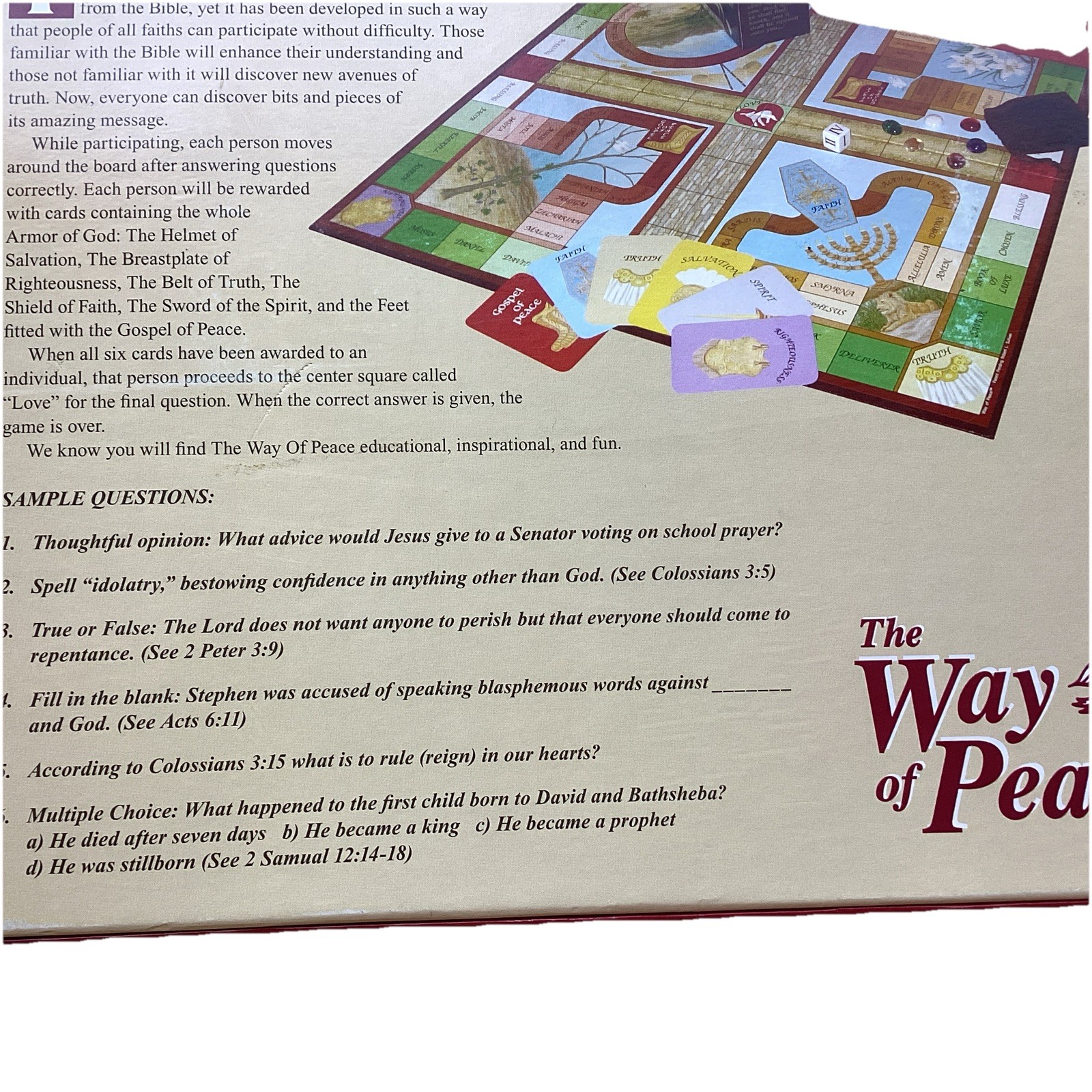 Bible Board Game The Way Of Peace Educational 12 Years And Up 2-6 Players& Teams