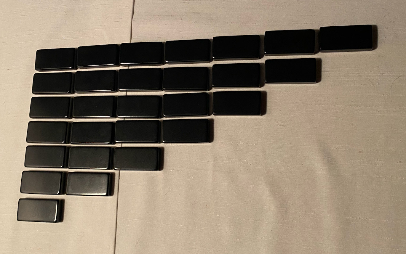Vintage Puremco Marblelike Black Standard Dominoes No. 616 with Boxes – Lot of 2