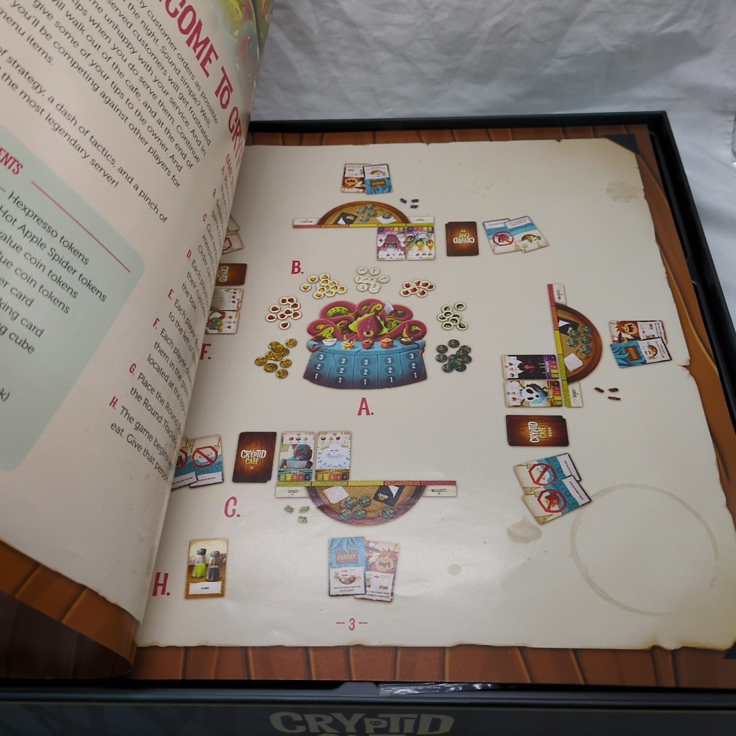 *Incomplete* Cryptid Cafe 25th Century Squatchy Games Board Game