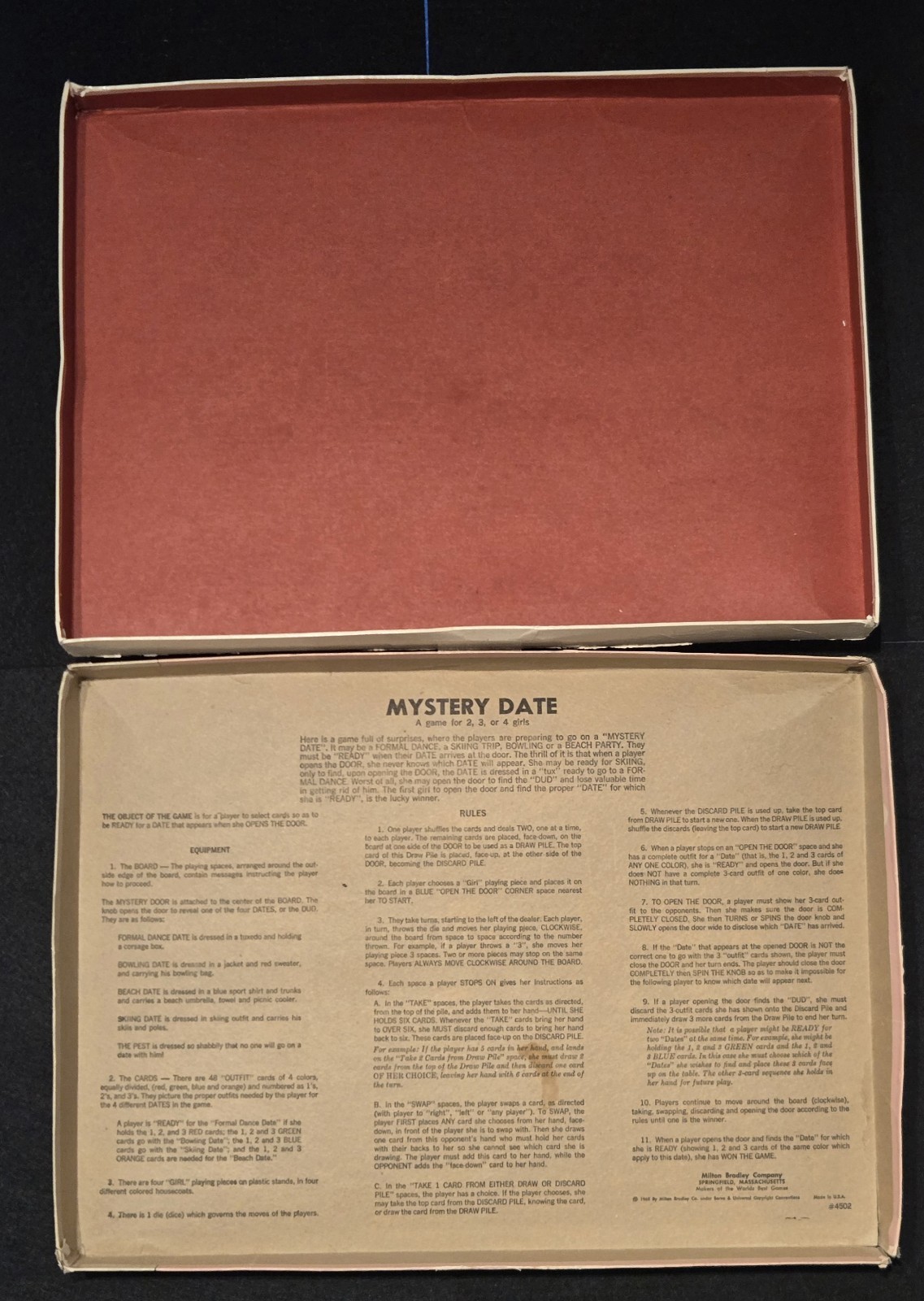 Mystery Date Board Game – Vintage 1965 Milton Bradley – 60’s – *Incomplete*