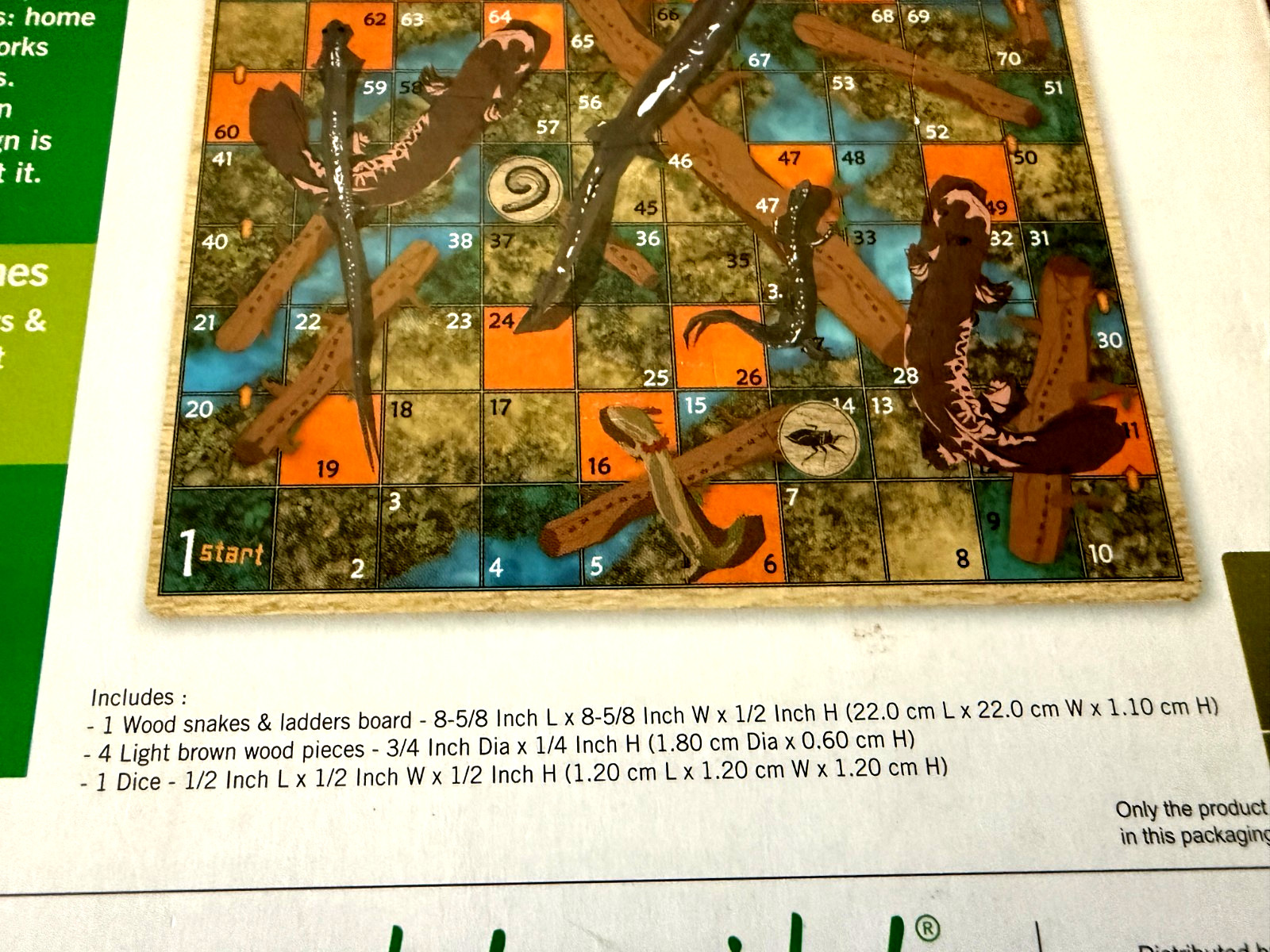 OOP SALAMANDERS (Snakes Chutes) AND LADDERS boardgame WOODEN BOARD game insects