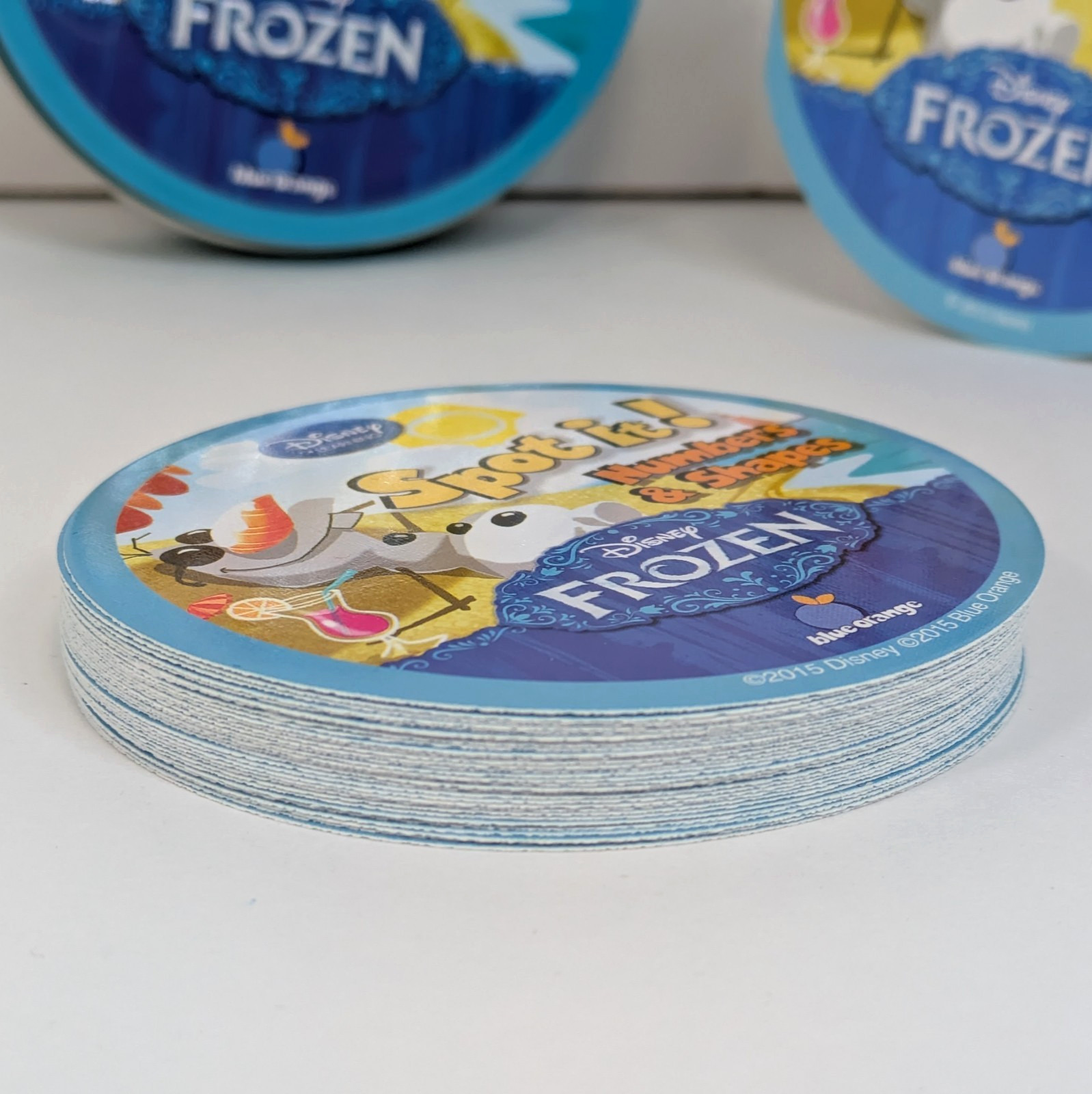 Disney Frozen Spot It Numbers and Shapes Game Tin 2015 Blue Orange Complete