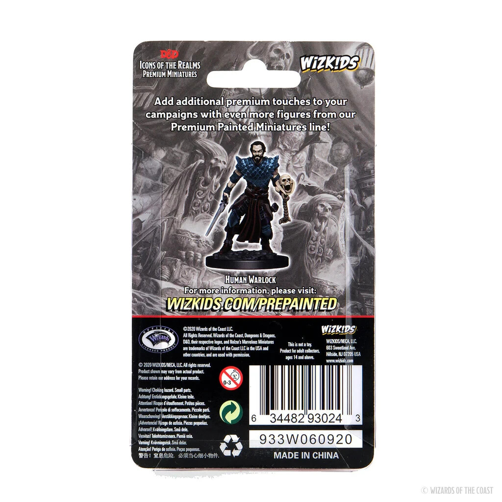 DUNGEONS & DRAGONS ICONS PREMIUM MINIATURES ~ HUMAN MALE WARLOCK