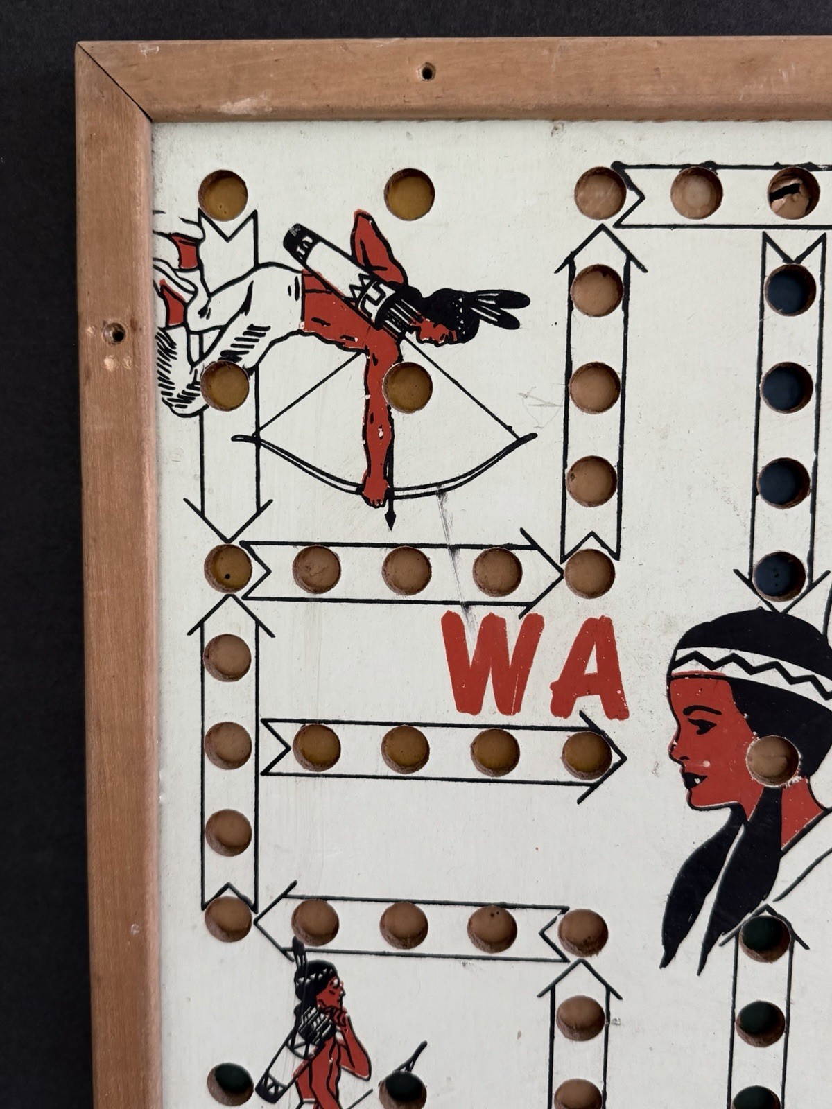 Vintage Creative Ideas Inc. WA HOO Marble Board Game, Board Only Reversible Flaw