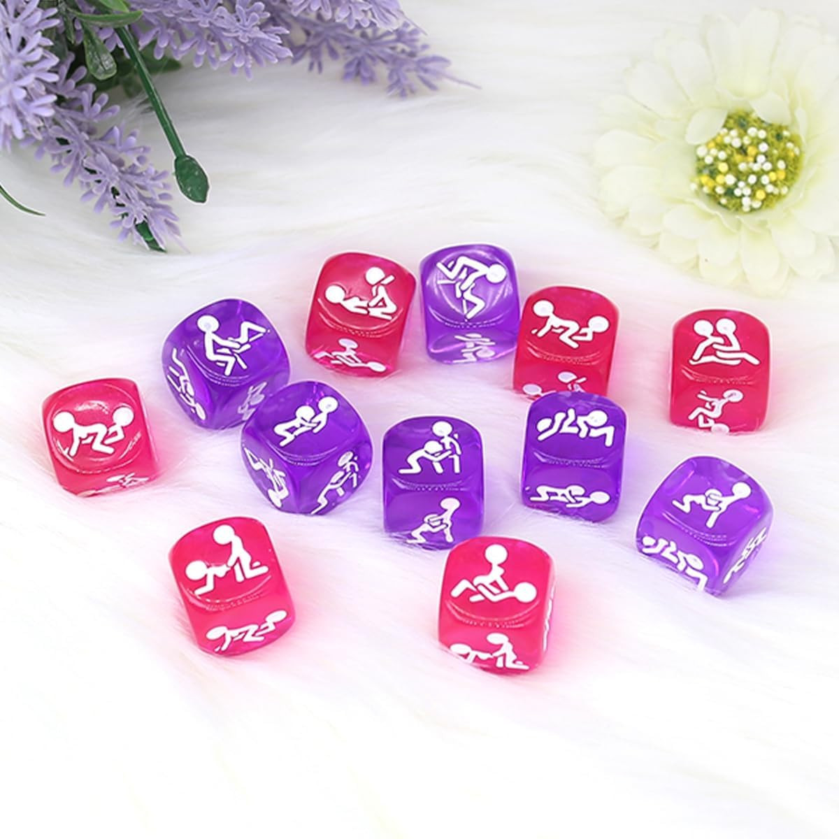 2 Pcs Naughty Date Night Dices for Couples, Sex Game Positon Dice Set Adult with
