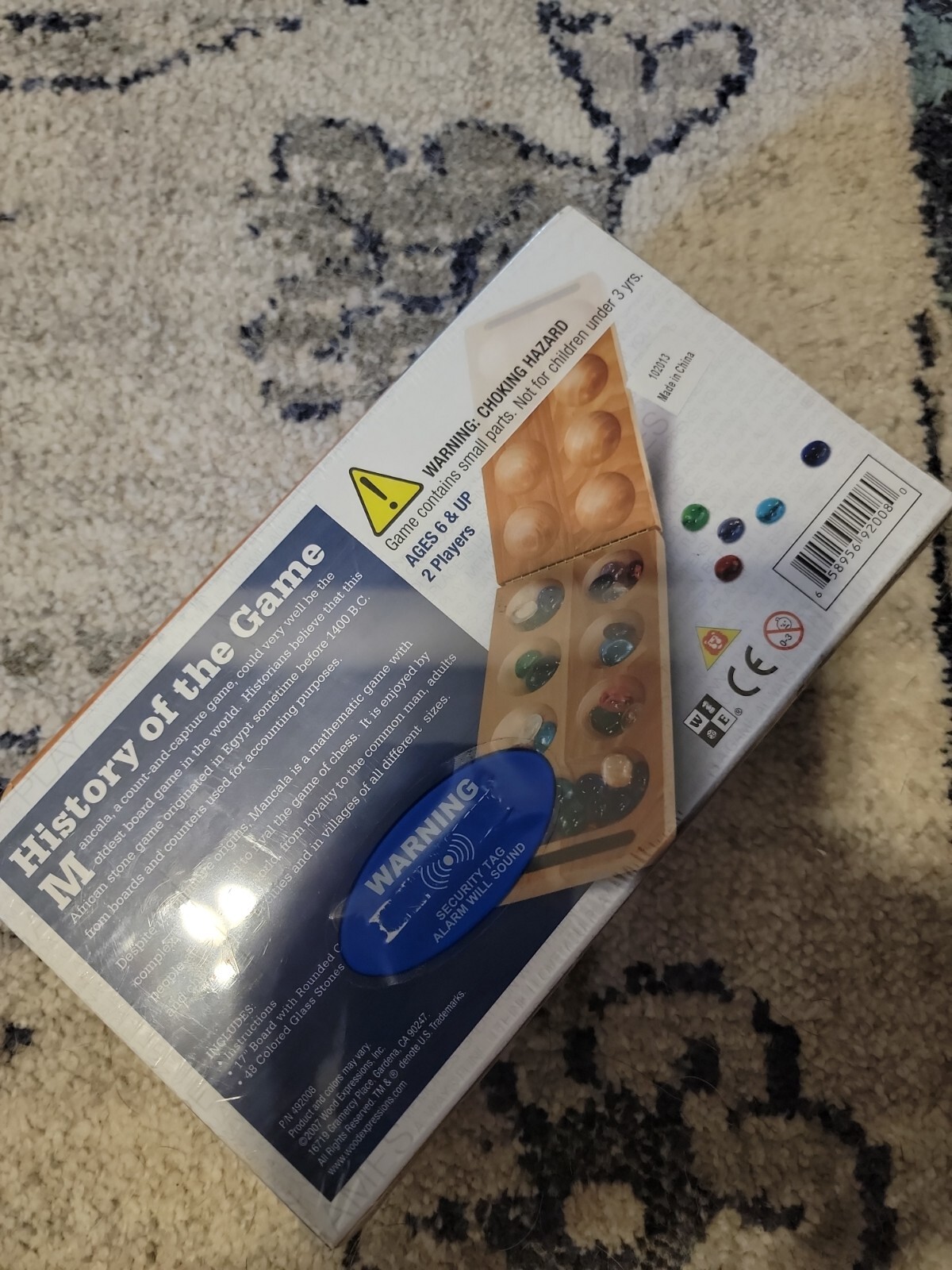 WE Games Folding Mancala – Solid Wood Board Game & Glass Stones