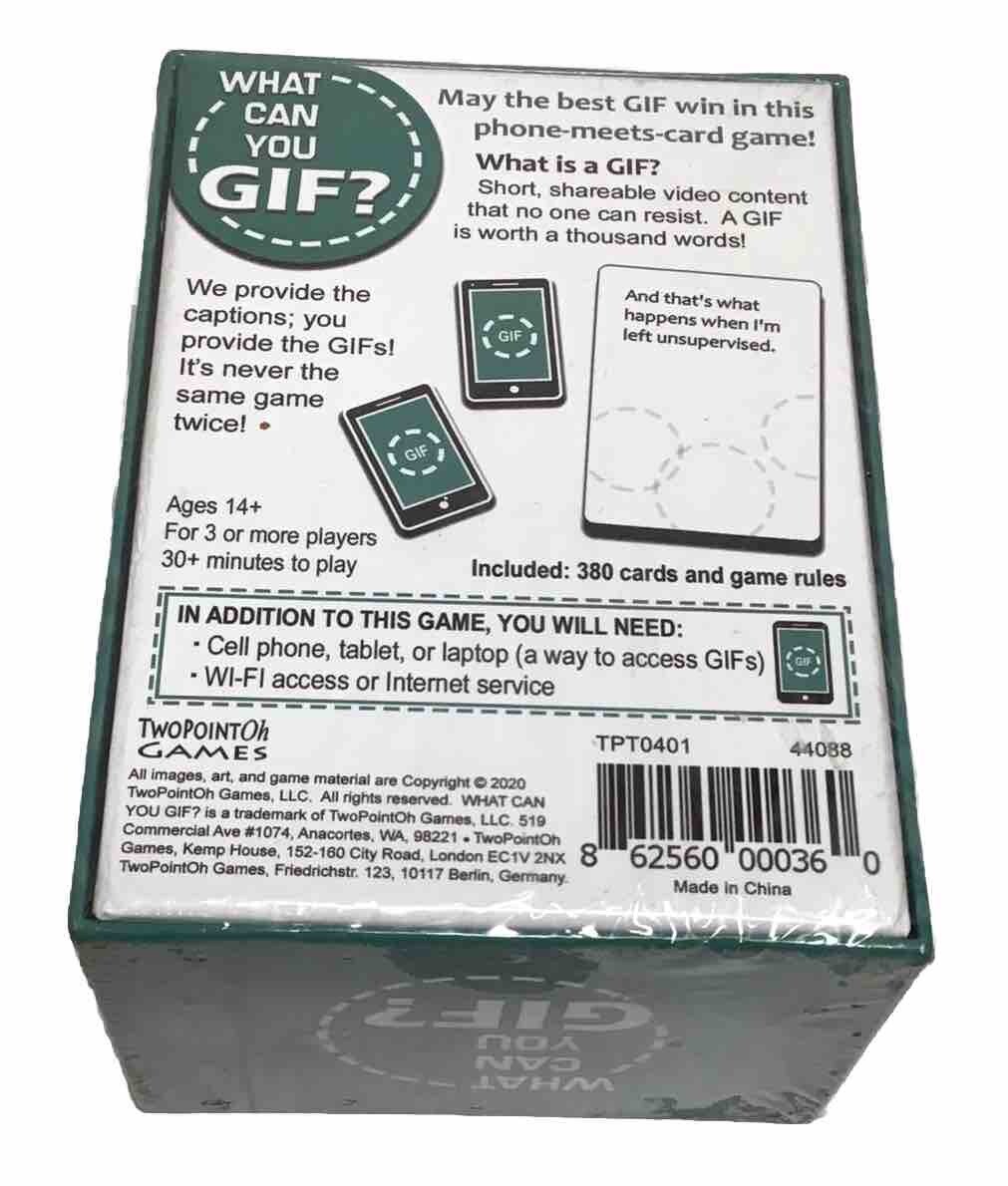 What Can You GIF? – An Award Winning Phone-Meets-Card Game by TwoPointOh Games