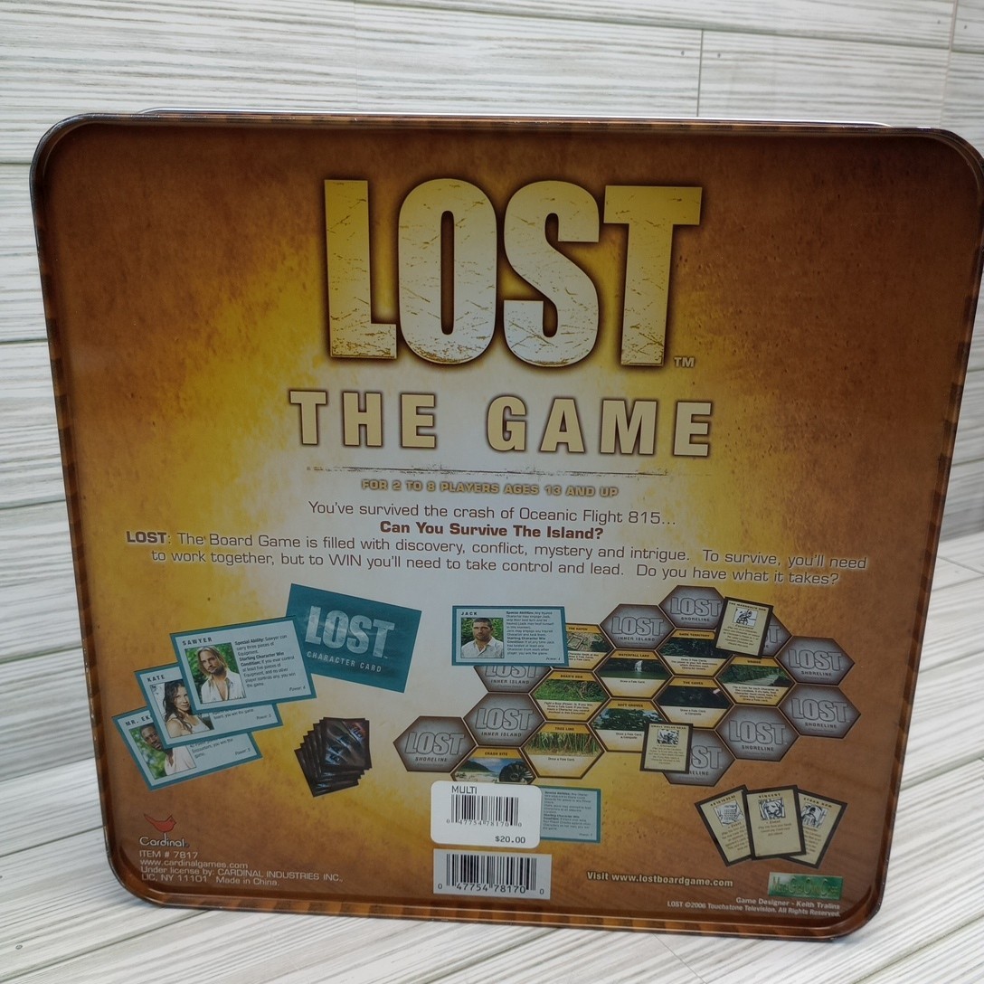 Cardinal Industries LOST The Game Board Game Item # 7817 Collectors Tin Open Box