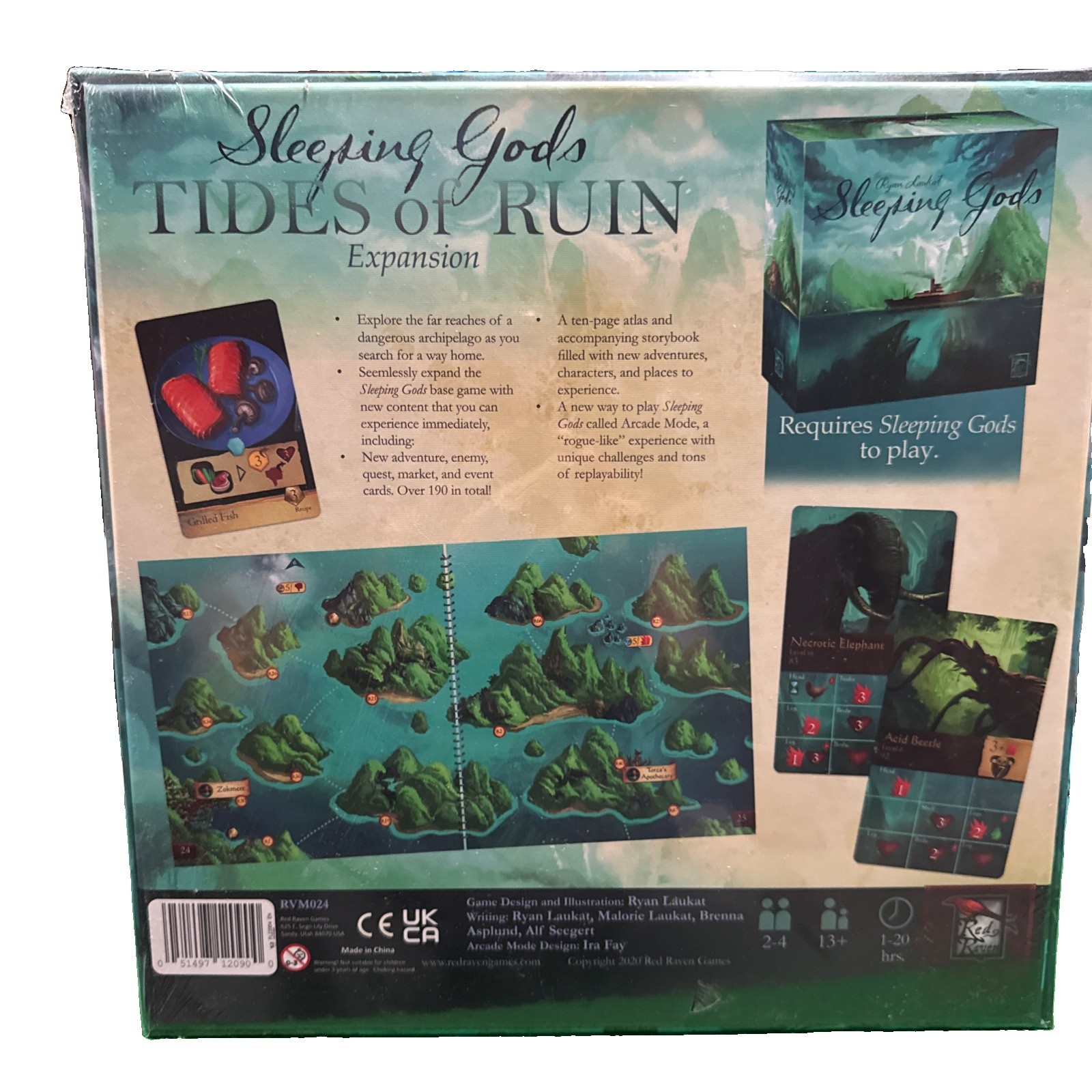 Sleeping Gods board Game by Red Raven Games w/ Tides of Ruin – New & Sealed