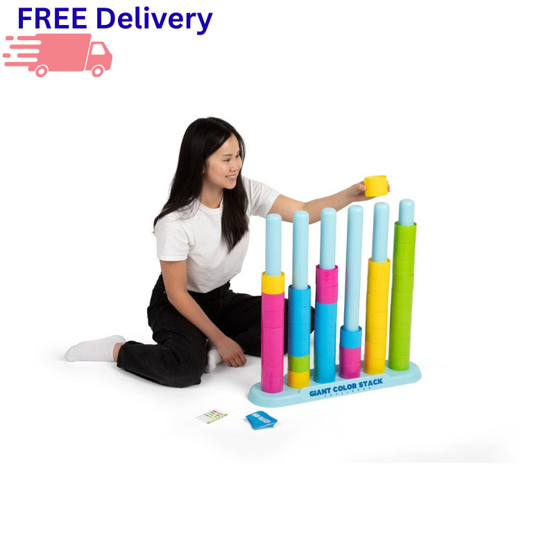 Giant Color Stack Challenge Jumbo Stacking Game 50 Logic Puzzle Challenges Kids