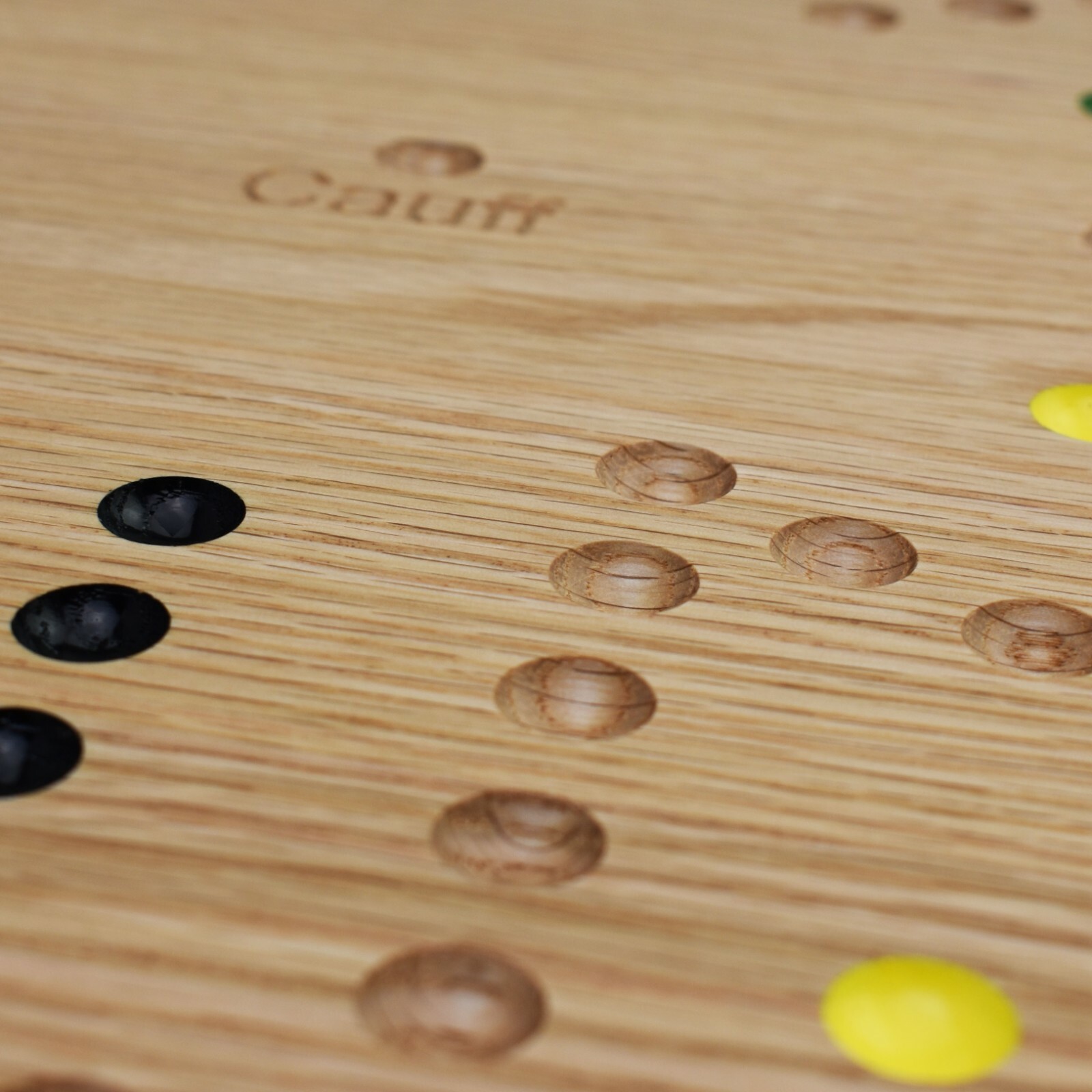 Solid Oak Wood Double Sided Marbles Board Game Hand Painted 20 inch
