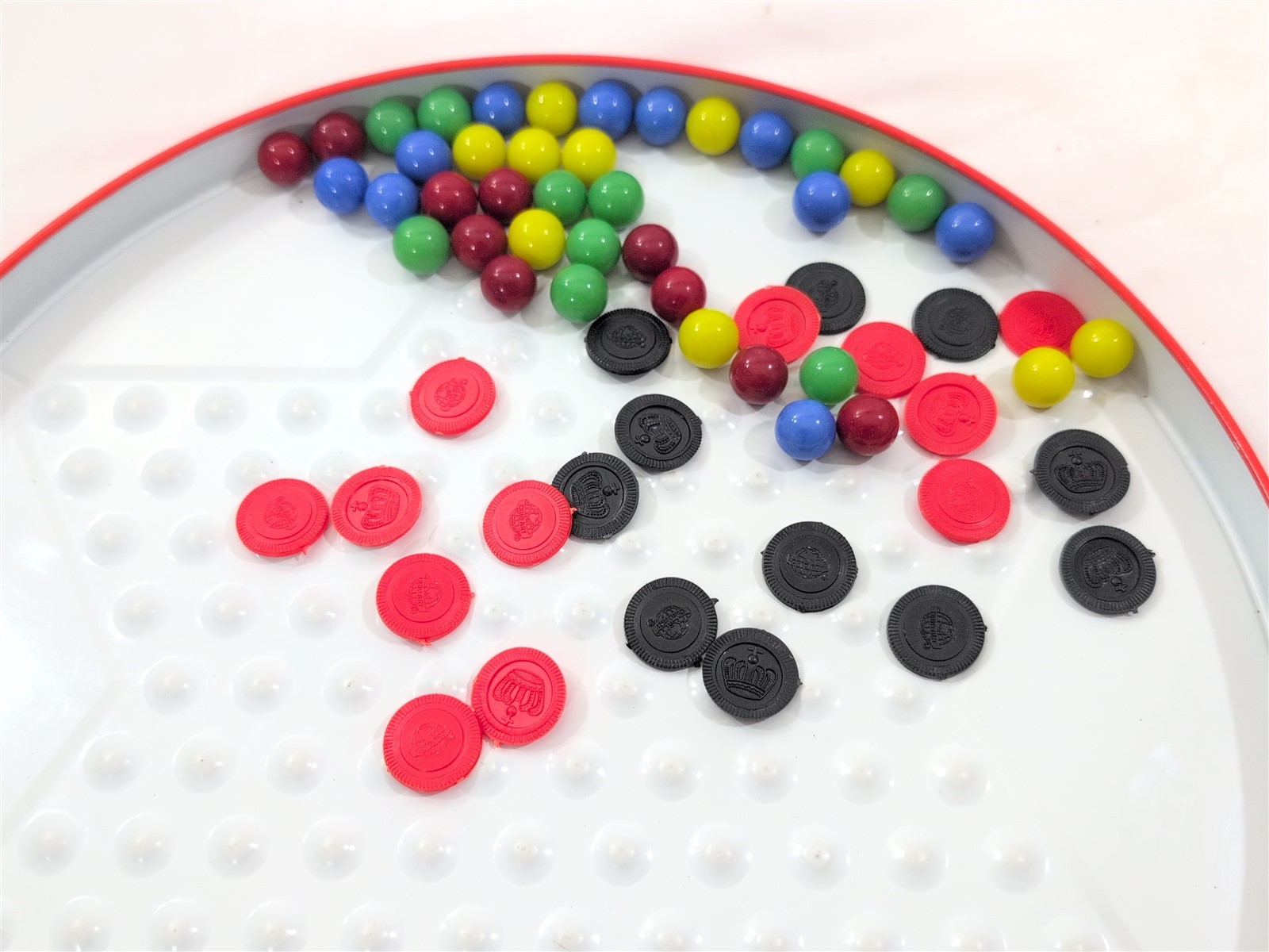 Vintage OHIO ART CHINESE CHECKERS AND REGULAR CHECKERS Game #537-ORIGINAL BOX