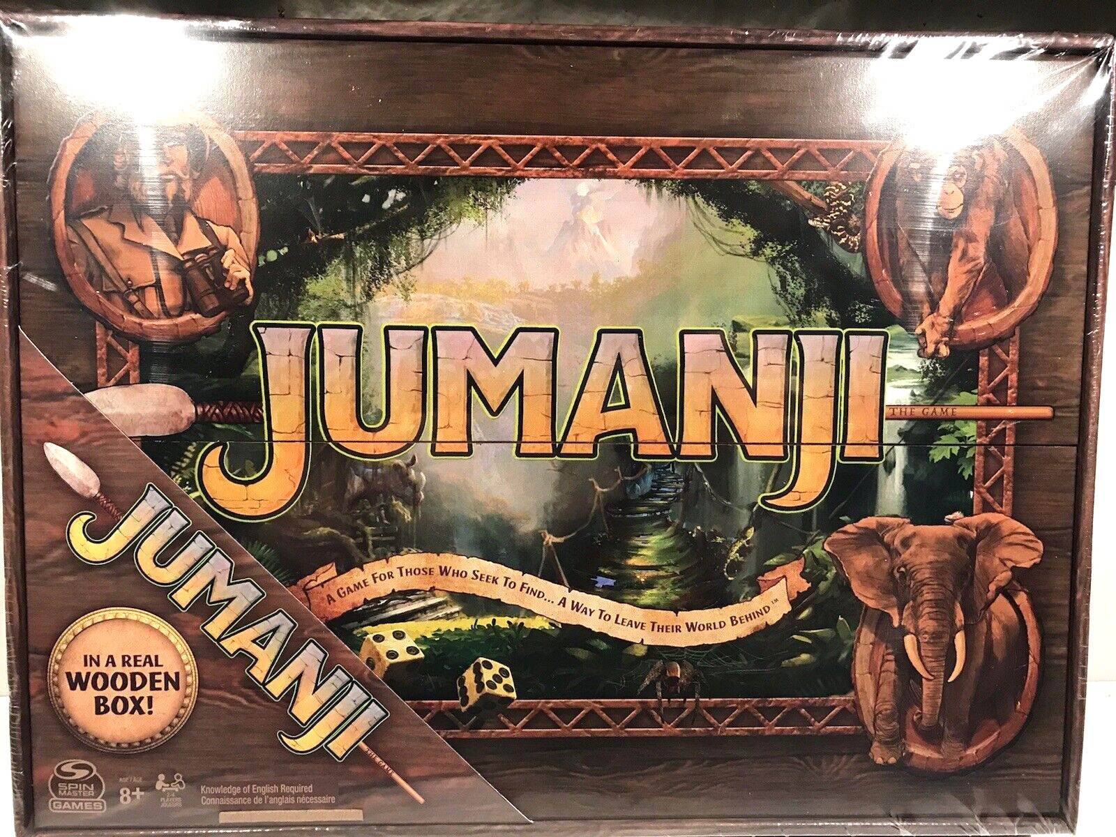 Jumanji Game In a Real Wooden Box Edition Soin Master 8+ New Sealed Game 2021