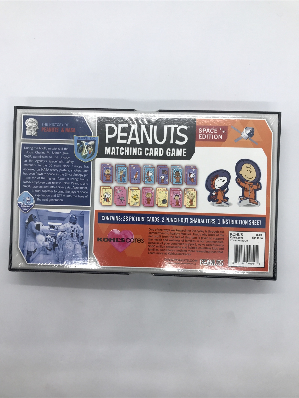 Peanuts Matching Card Game / Space Edition Charlie Brown & The Gang New Sealed