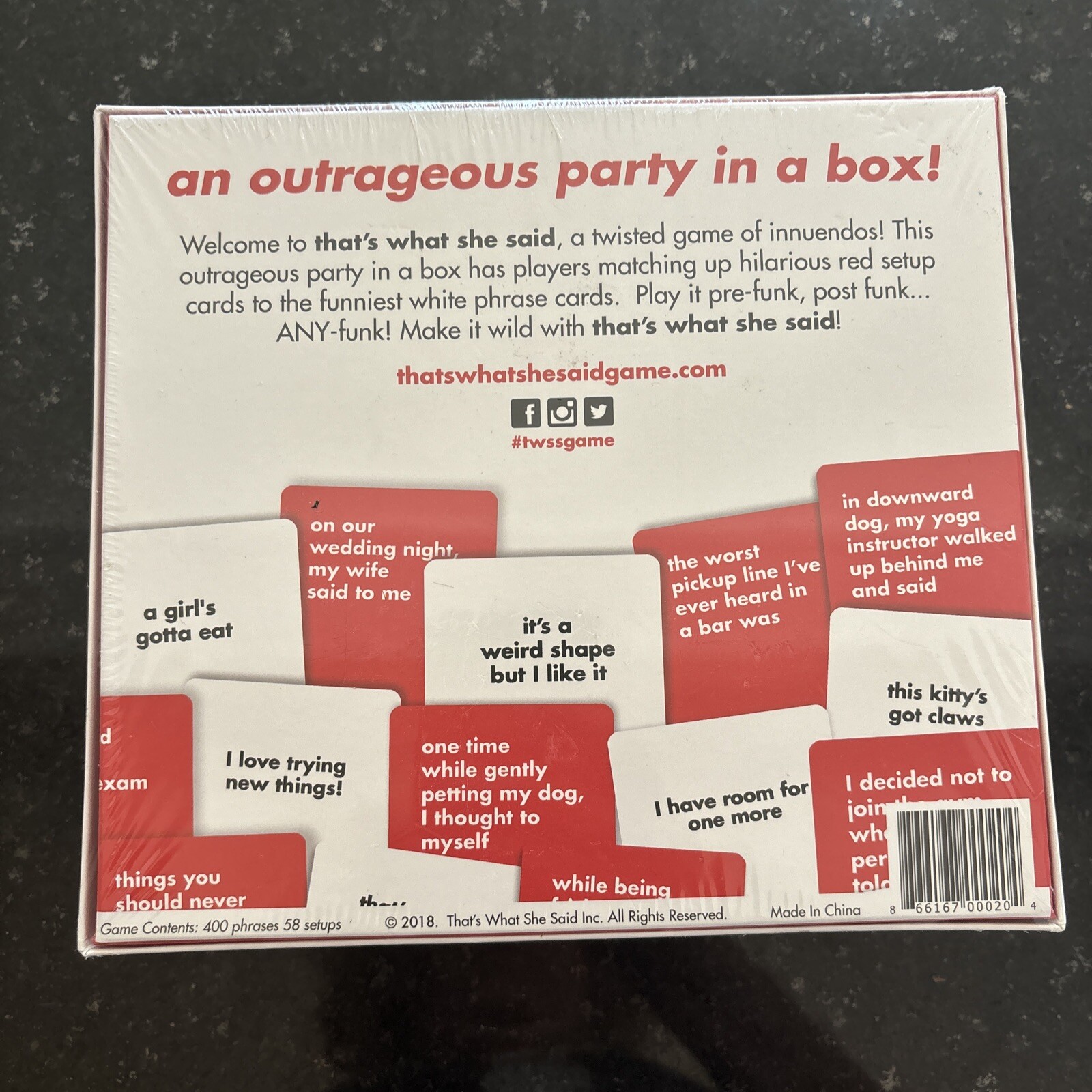 That’s What She Said – The Twisted Party Game/Board Game – Brand New Sealed