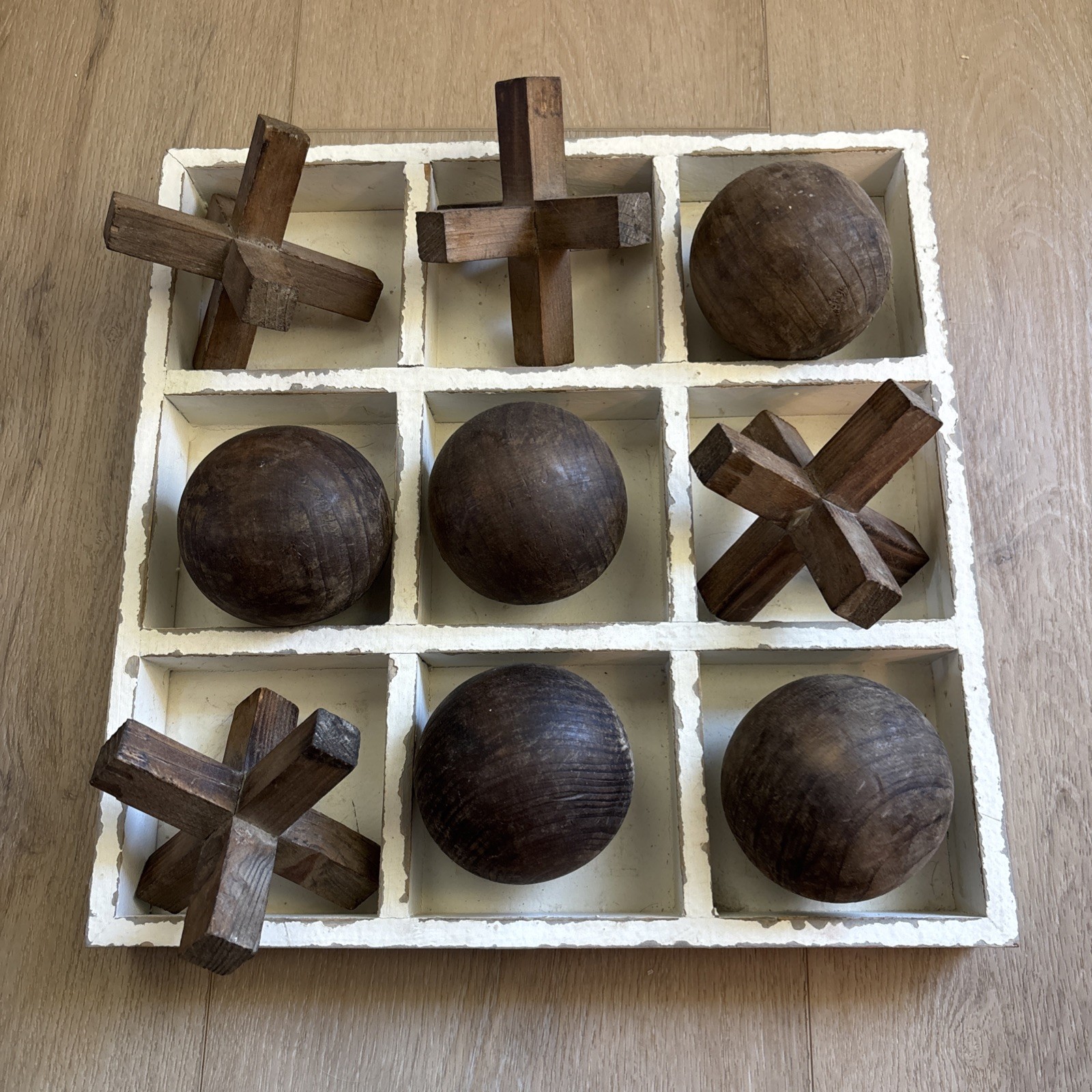 Pier1 Imports Tic Tac Toe Wooden Coffee Table Game