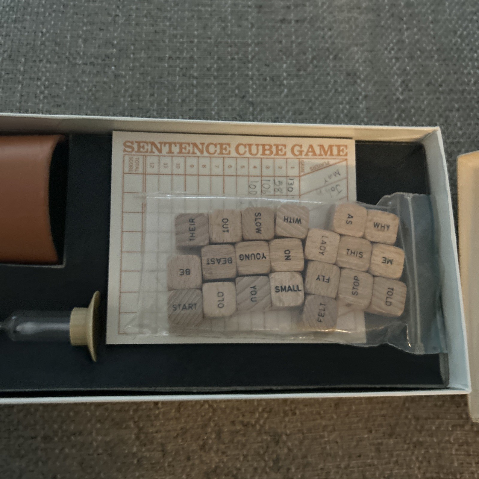 Vintage 1971 Scrabble Sentence Cube Game Complete Selchow & Righter Made in USA
