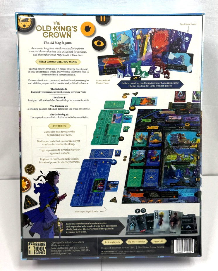 The Old King’s Crown Board Game Brand New First Edition Second Printing