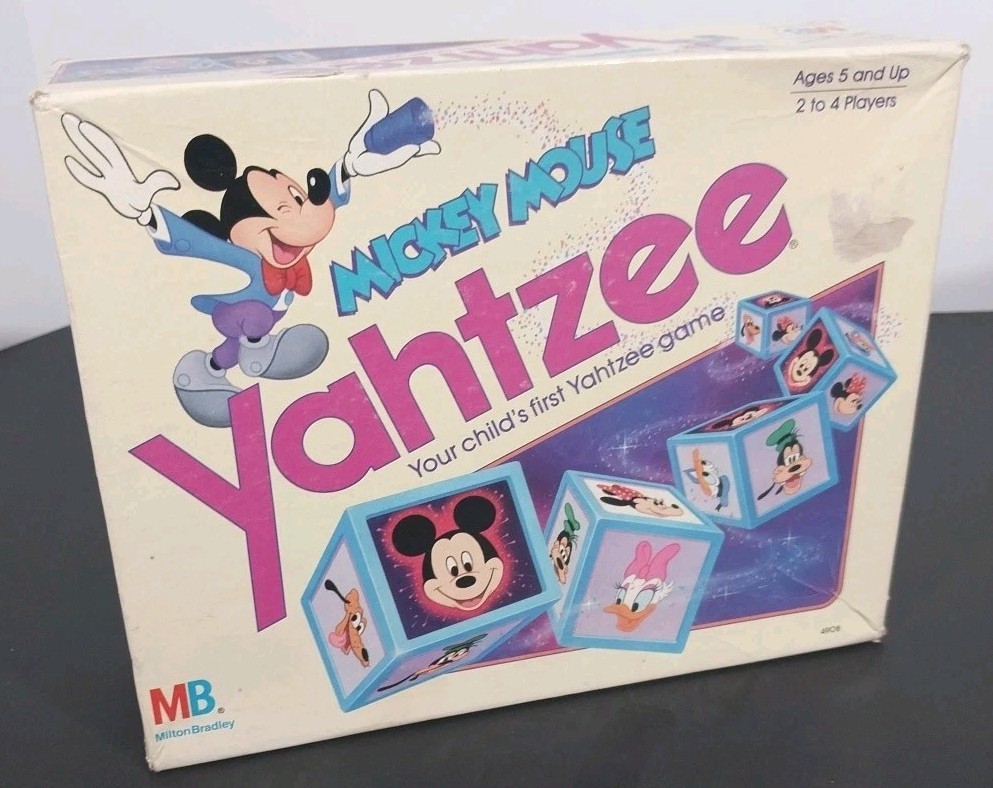 Vintage Mickey Mouse Yahtzee Game 1988 Milton Bradley Disney 4908 COMPLETE