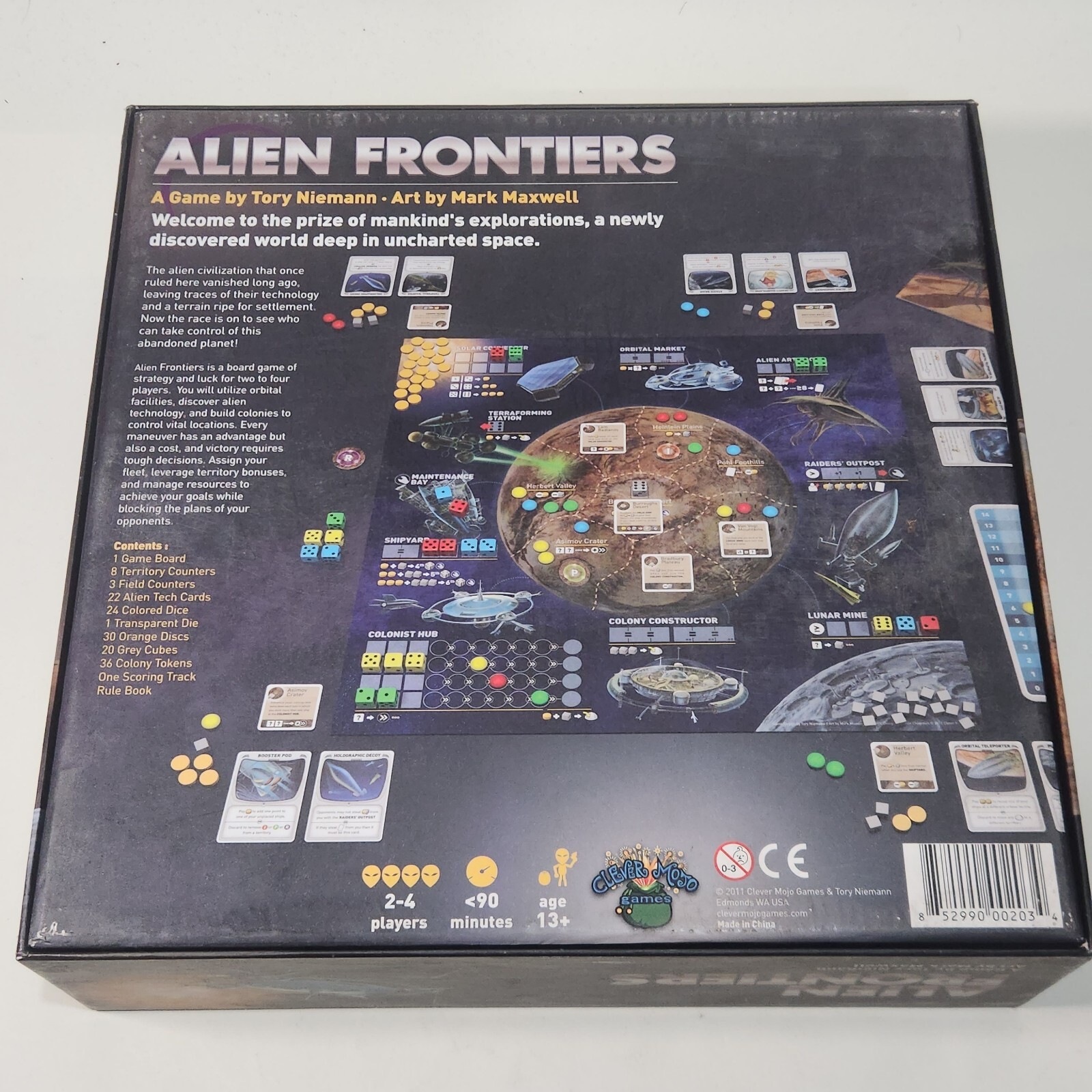 Alien Frontiers with Mind Control Helmet Card and 4 Rocket Tokens Complete 2011