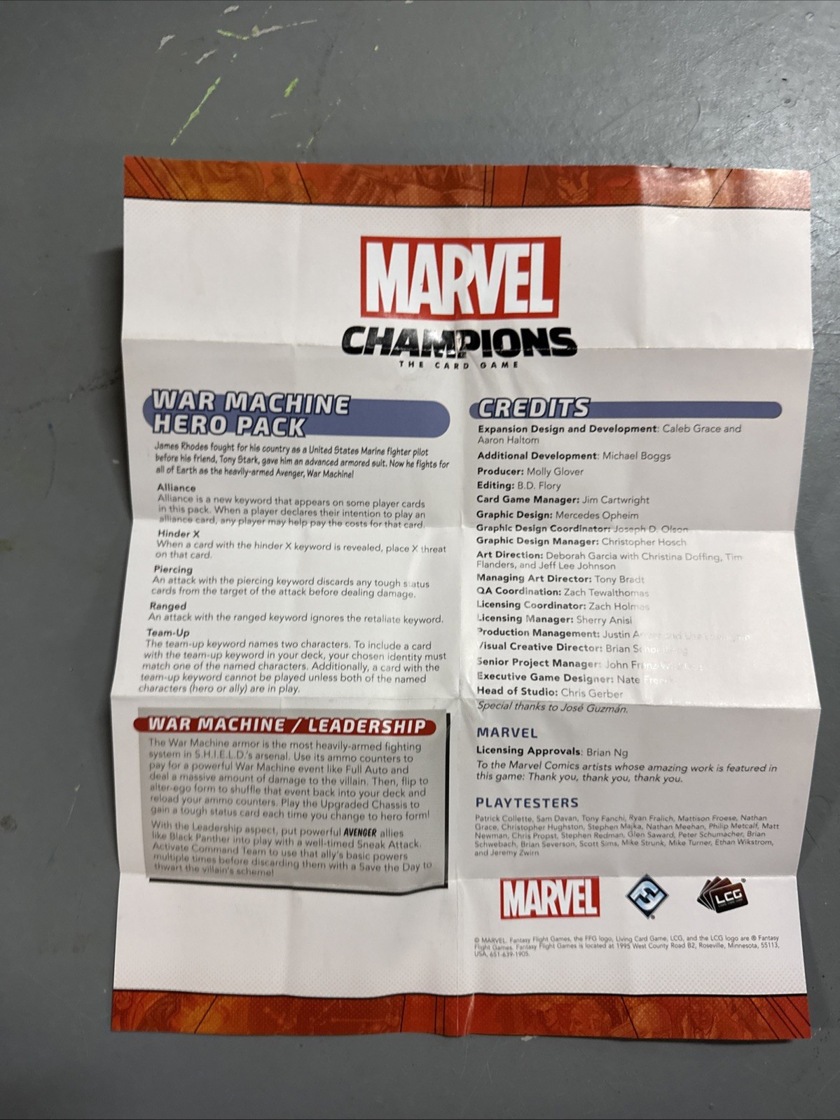 Marvel Champions War Machine Hero Pack | FFG LCG | OOP And RARE | NO BLISTER