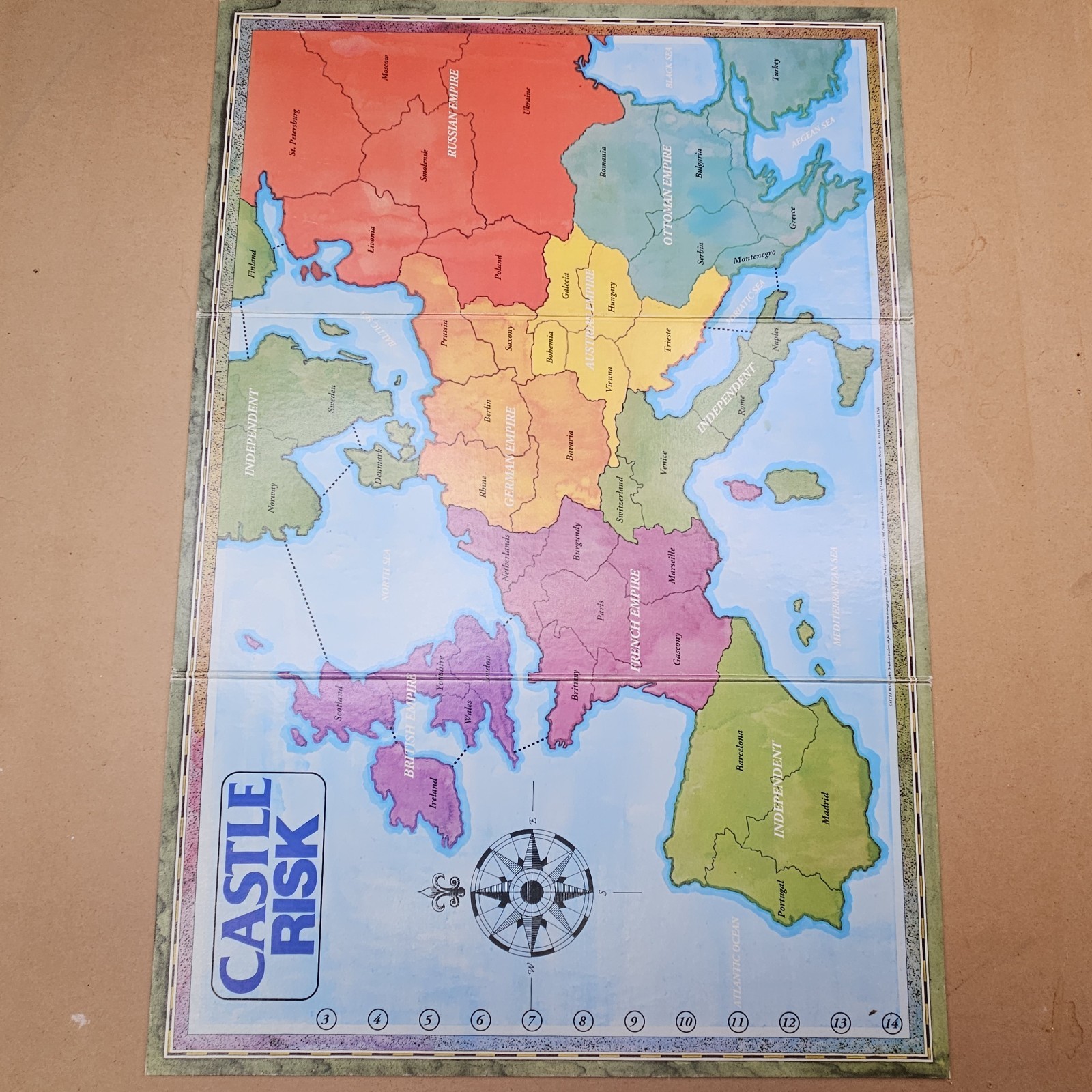 1990 Risk & Castle Risk Parker Brothers – Incomplete Set for Parts/Repair