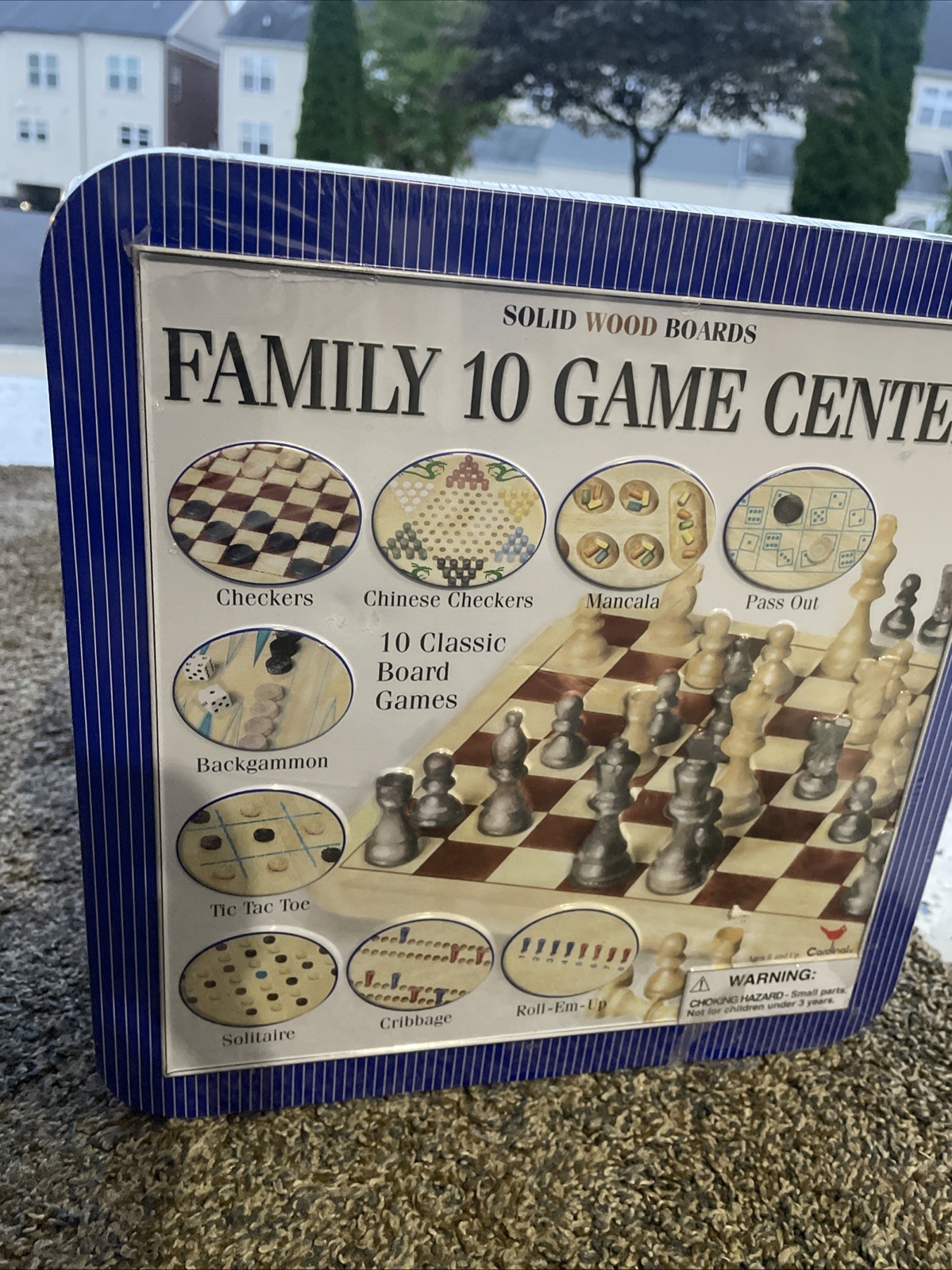 Cardinal Family 10 Game Center Solid Wood Boards Ten Classic Games