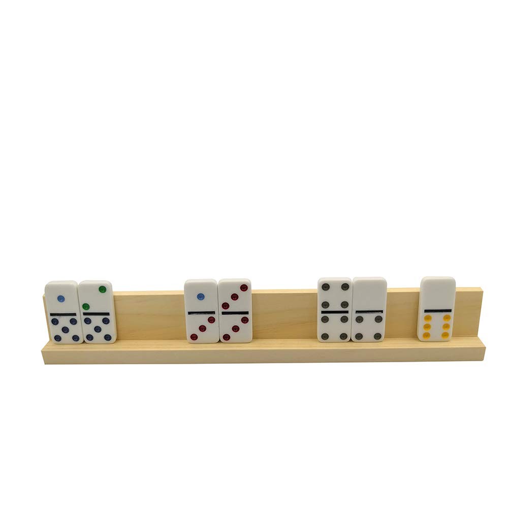 Yuanhe Wooden Domino Trays Set of 4,Wood Domino Racks, Domino Holders for Dom…