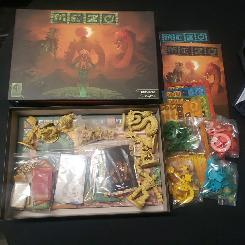 Mezo (Board Game, 2020) John Clowdus Kolossal Games strategy miniatures COMPLETE