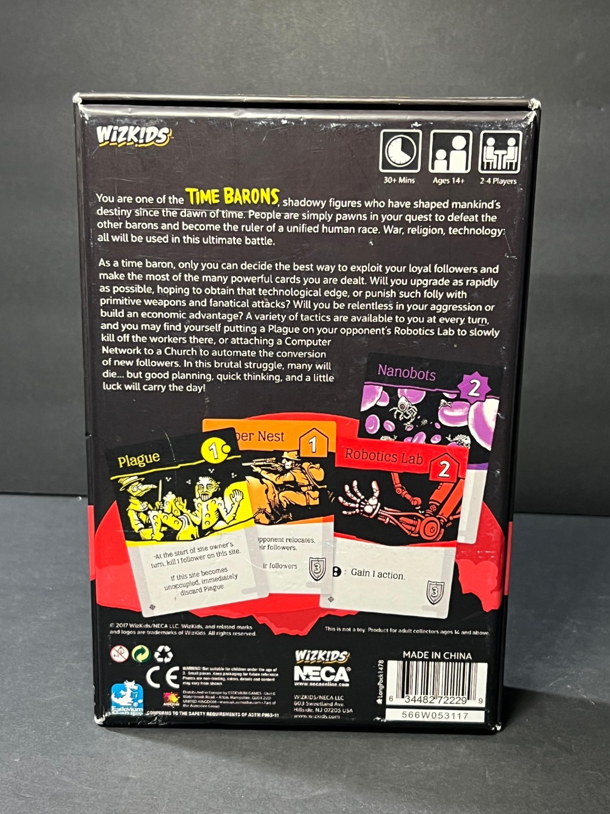 Time Barons Board Game NECA Wizkids 100% COMPLETE RARE