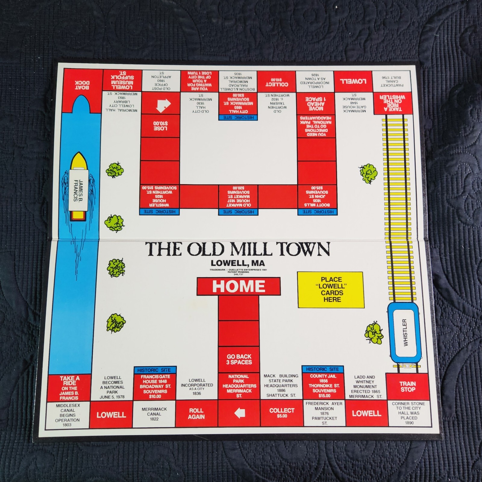 RARE VINTAGE 1981 The Old Mill Town Board Game Lowell Massachusetts.