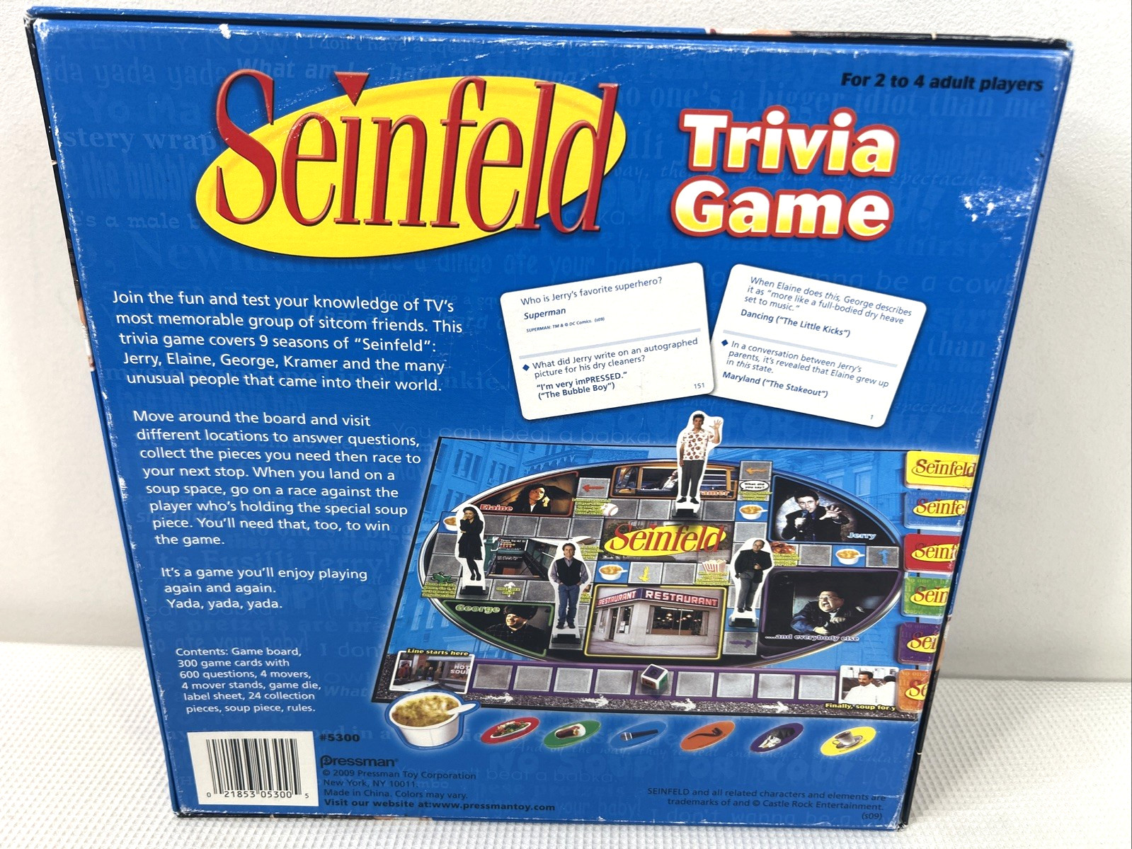 Seinfeld Trivia Board Game 2009 Pressman Board Game 2–4 Players NEW Open Box
