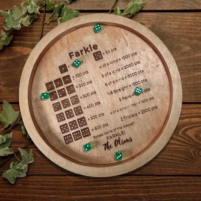 Farkle Dice Tray, Farkle Classic Dice Game with Tray and 2 Sets of 6 Pearl Di…