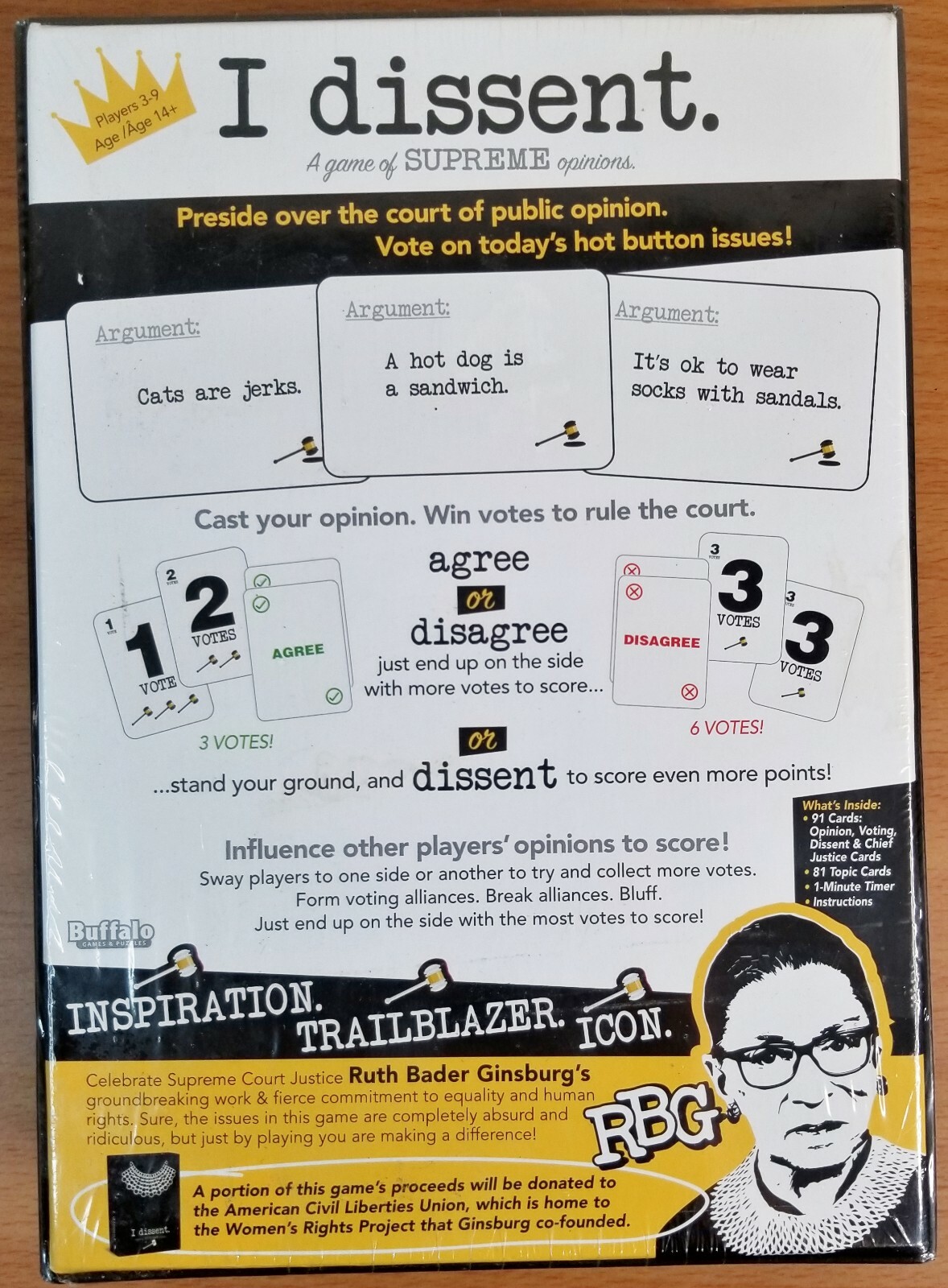 I Dissent A Game of Supreme Opinions New Sealed RBG Ruth Bader Ginsburg Court