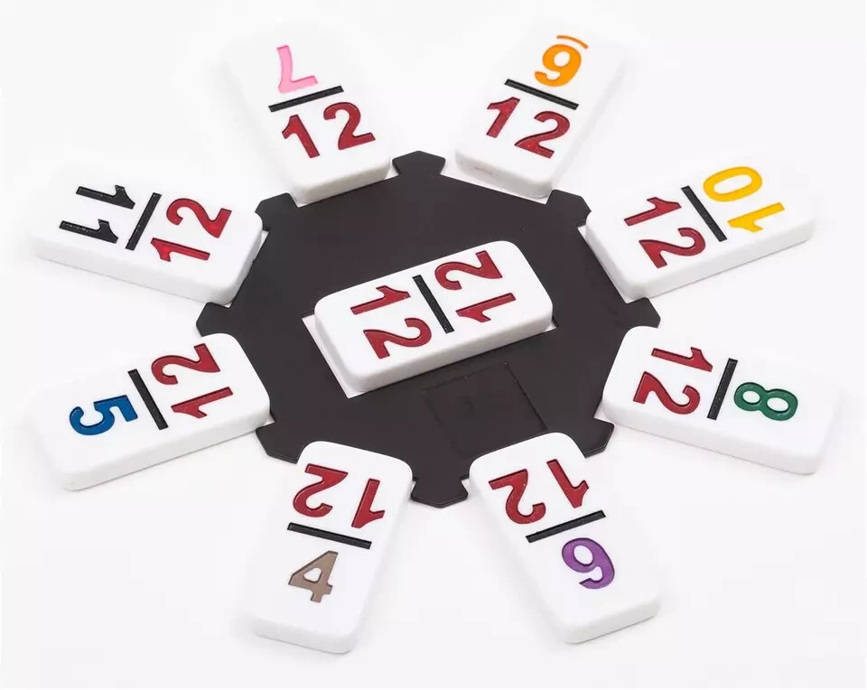 Mexican Train Dominoes Set for Adults – Double 12 Dominoes with 91 Numbered Domi