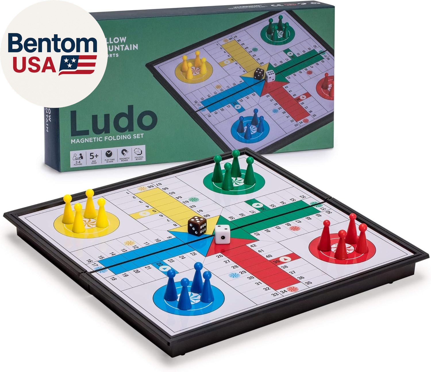 Magnetic Ludo Travel Game Set – 9.8″ Folding Board for Classic Portable Strategy