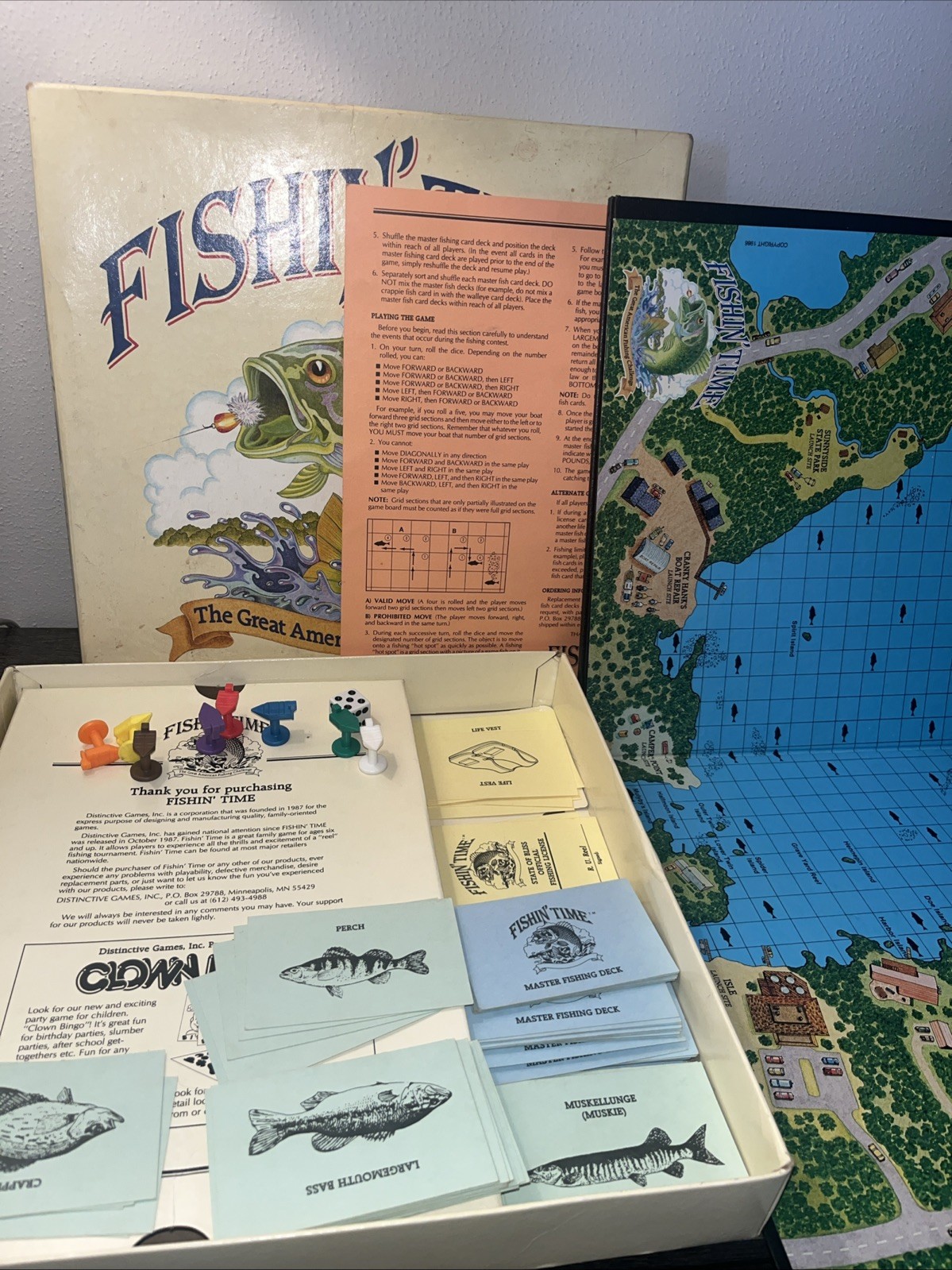 FISHIN’ TIME BOARD GAME – DISTINCTIVE GAMES FISHING CHALLENGE – 1986 – Complete