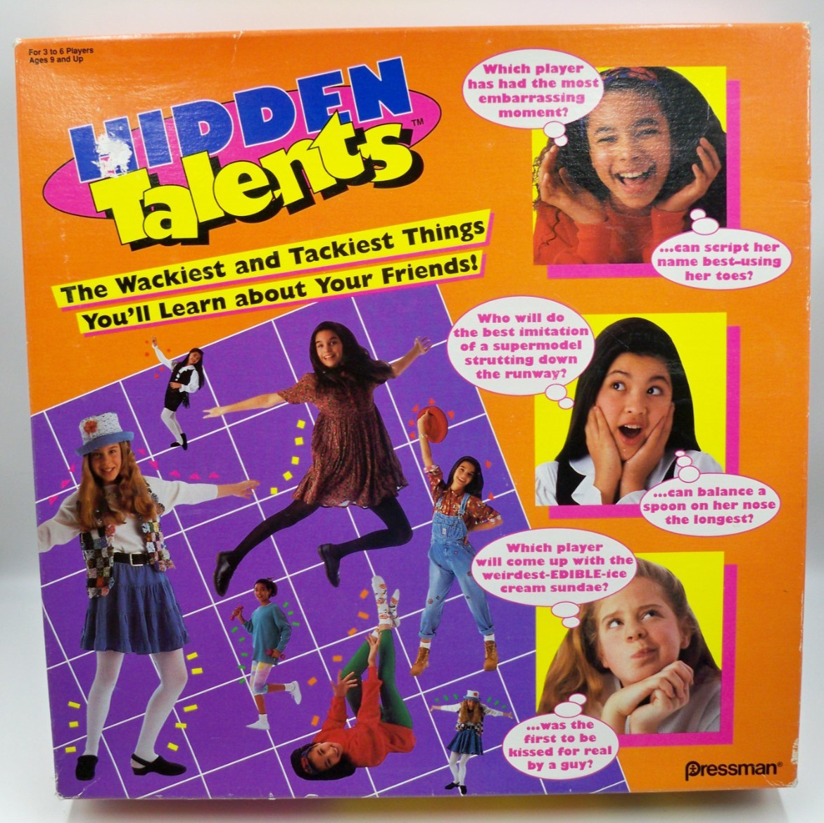 Vintage 1994 Hidden Talents Pressman Board Game Complete Teen Sleepover Party
