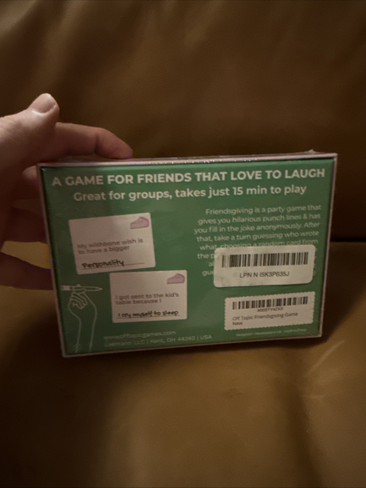 Friendsgiving Dinner Party Game for Family & Friends 4+ Players Ages 15+ Sealed