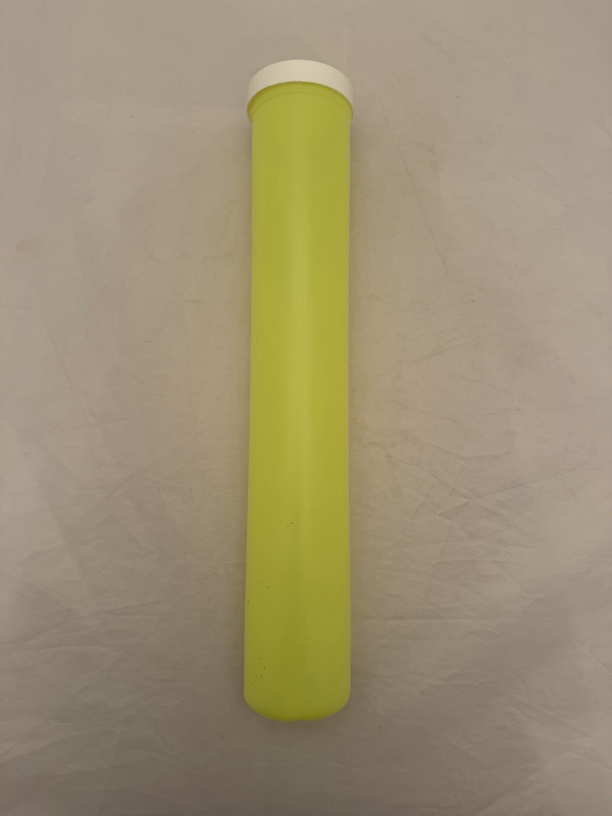 Vintage 12” Yellow Pog Tube with Screw on Lid Holds Approx 200 Pogs New