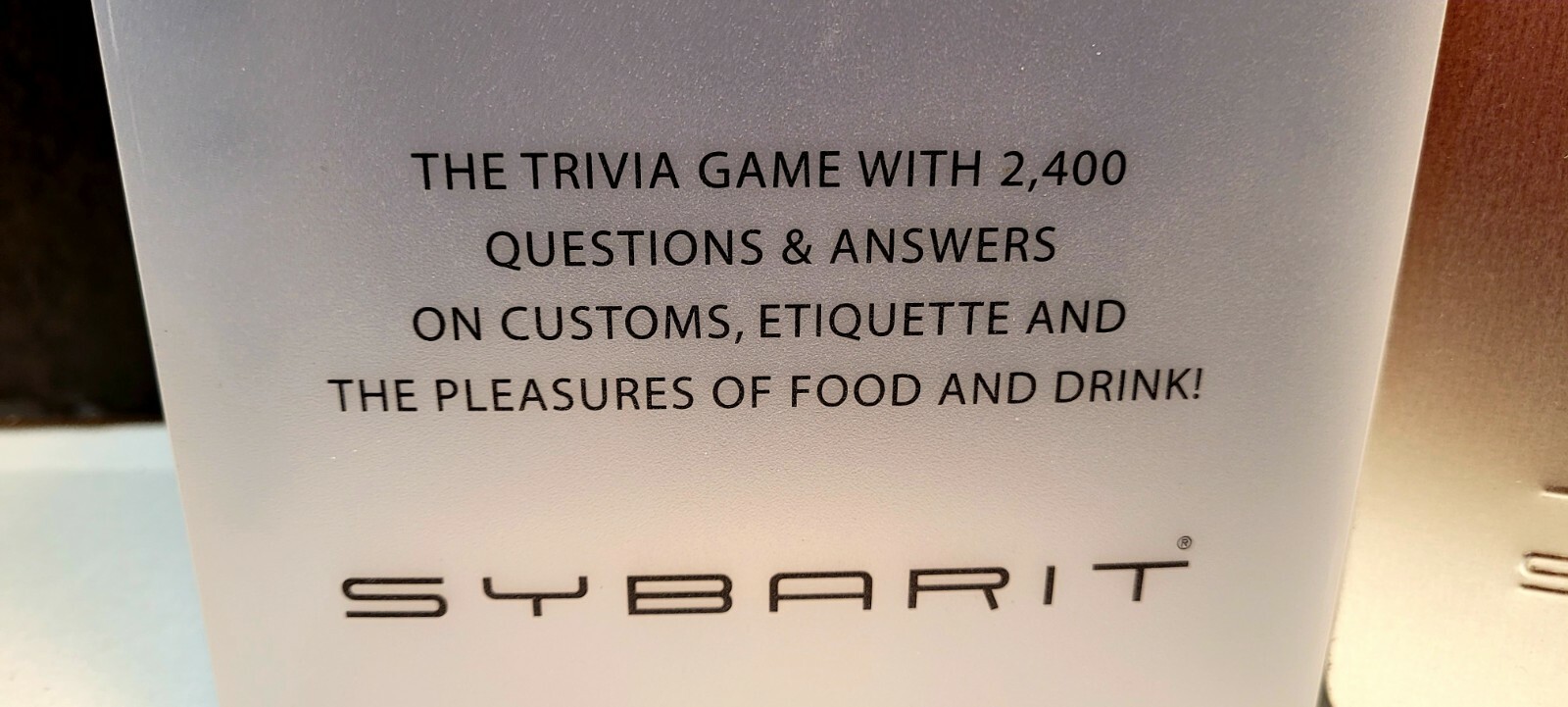 Sybarit Trivia Board Game Food And Drink After Dinner Party Game – Rare