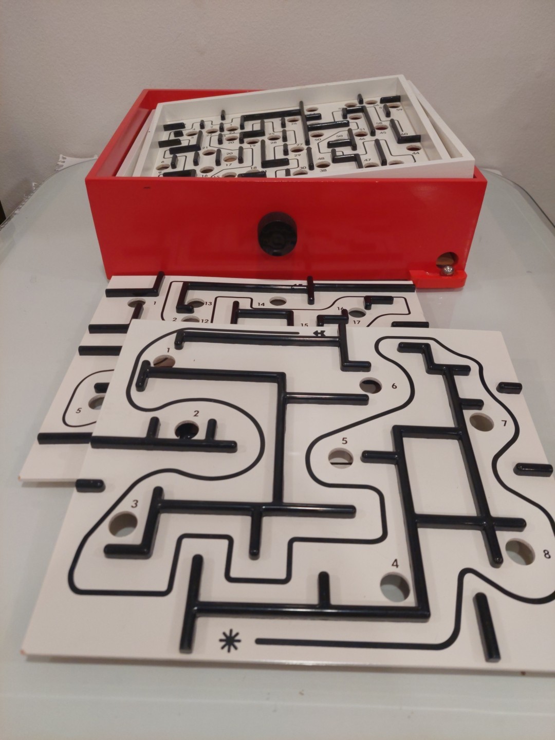 Brio Labyrinth Game Tilt Maze 2 Extra Boards Red Wooden #34020 2006