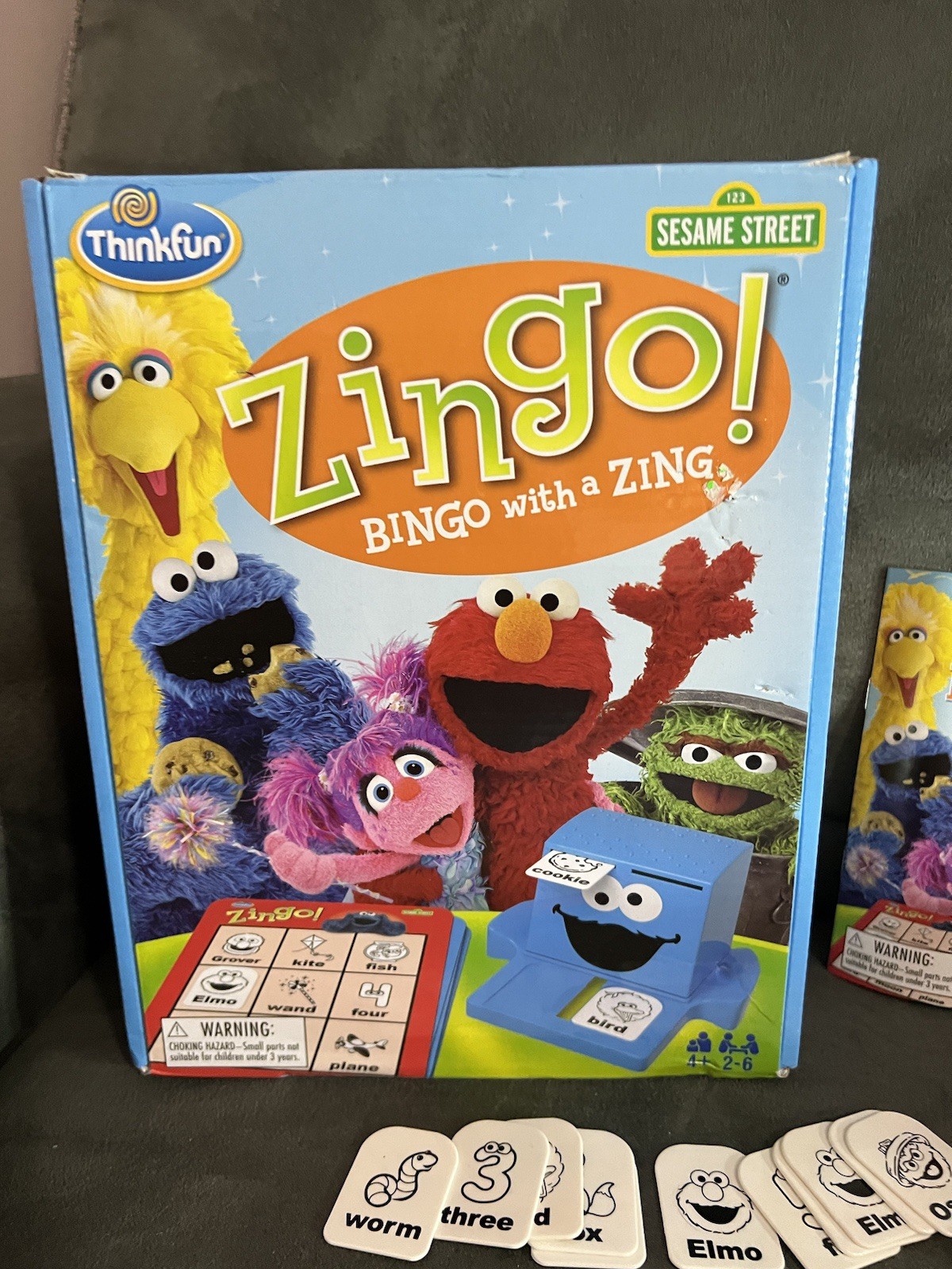 Sesame Street Zingo! Bingo With A Zing ThinkFun Ages 4+ For 2-6 Players