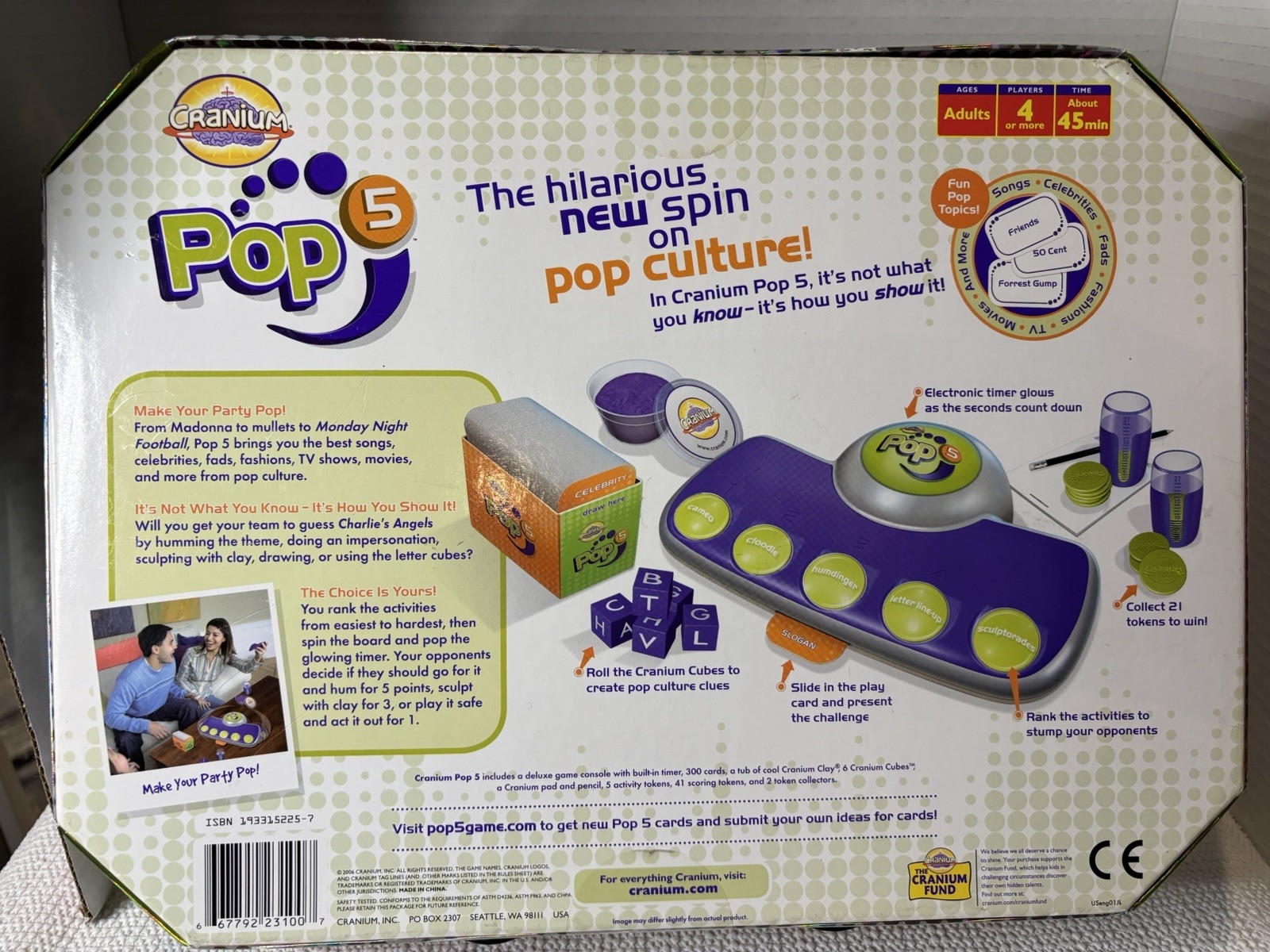 Cranium Pop 5 Adult Pop Culture Trivia Console Board Game – NEW – Sealed
